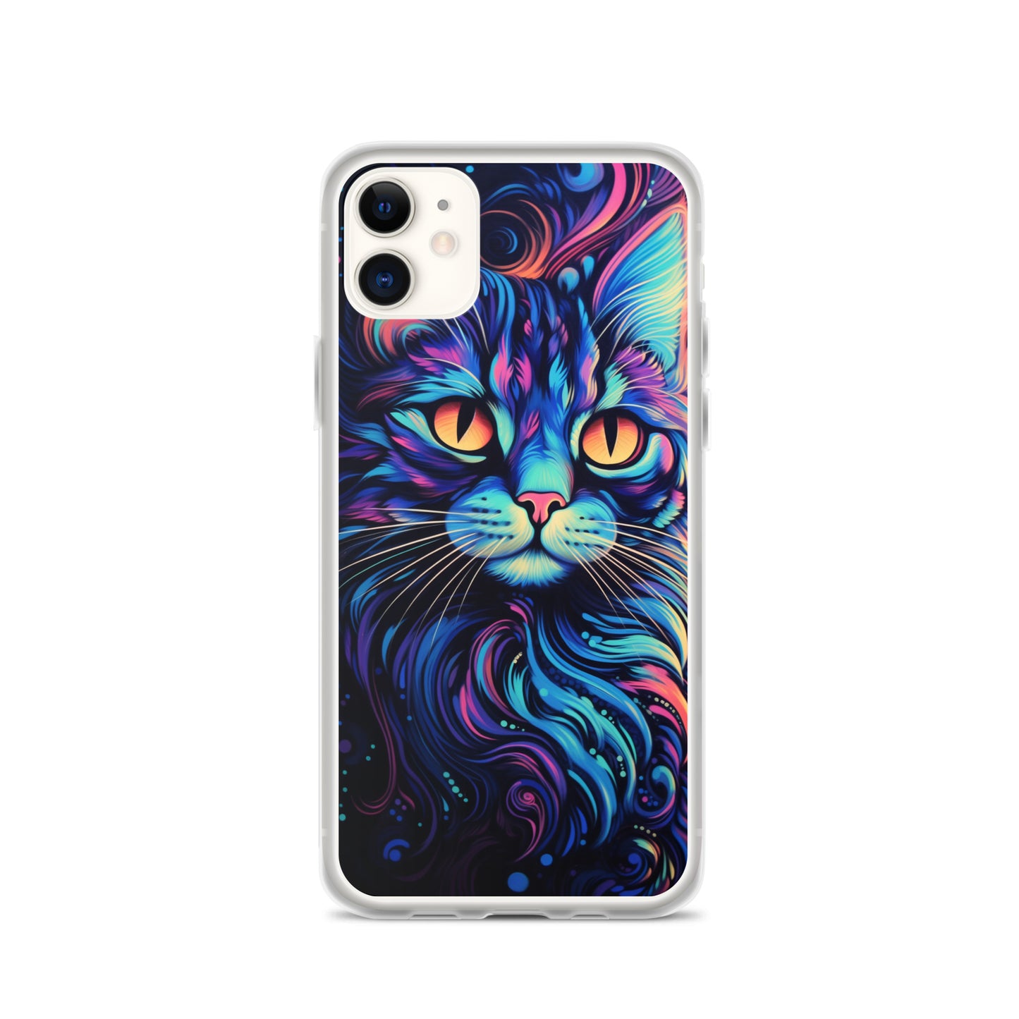 Blacklight Styled Cat iPhone Case