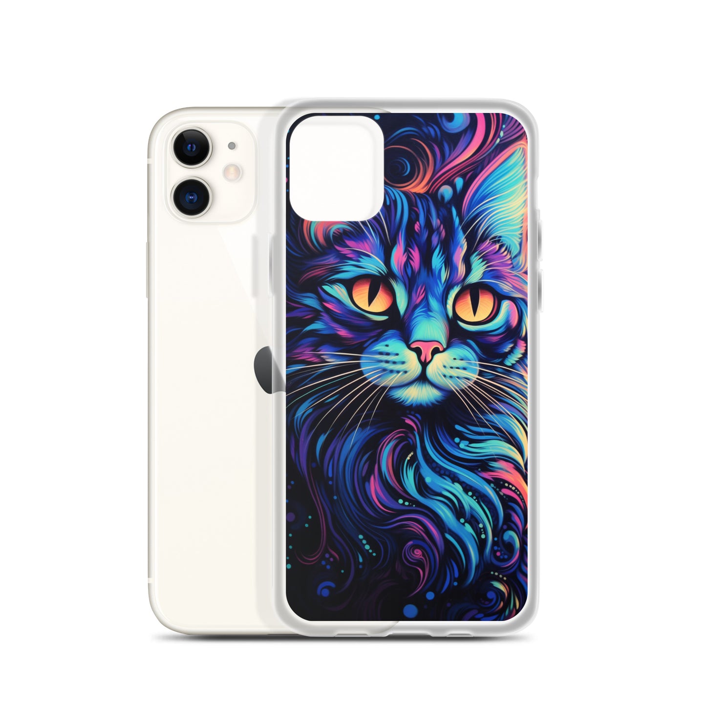 Blacklight Styled Cat iPhone Case