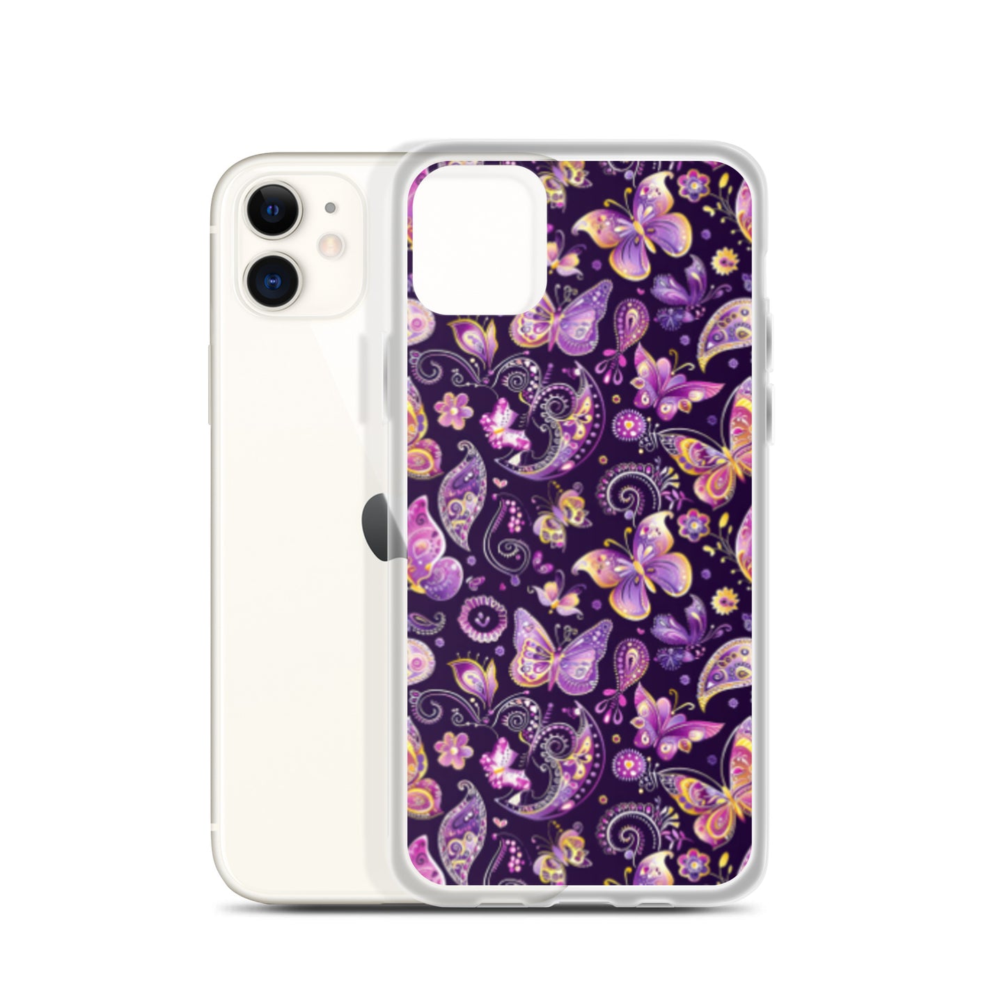 iPhone Case Purple Butterfly Paisley