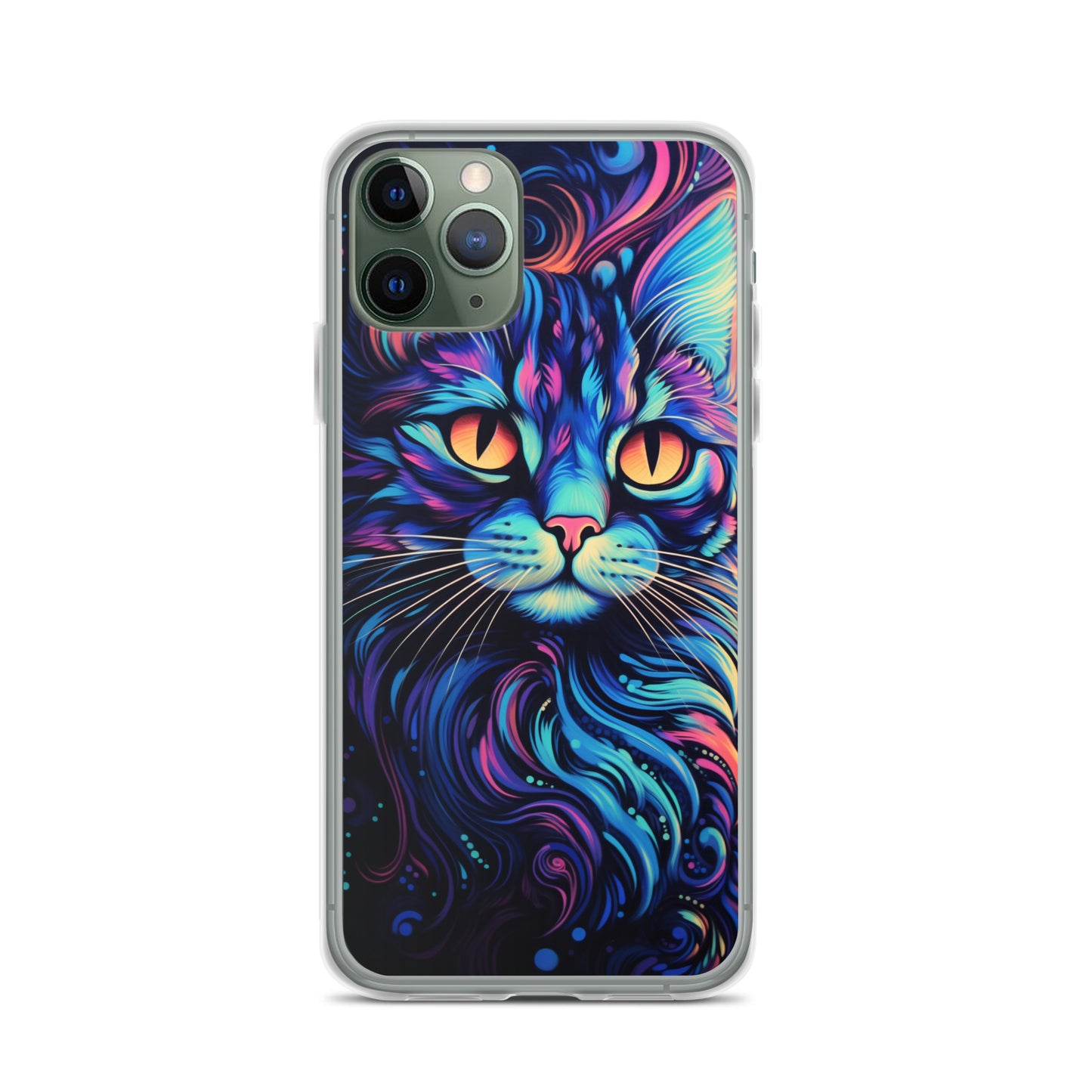Blacklight Styled Cat iPhone Case