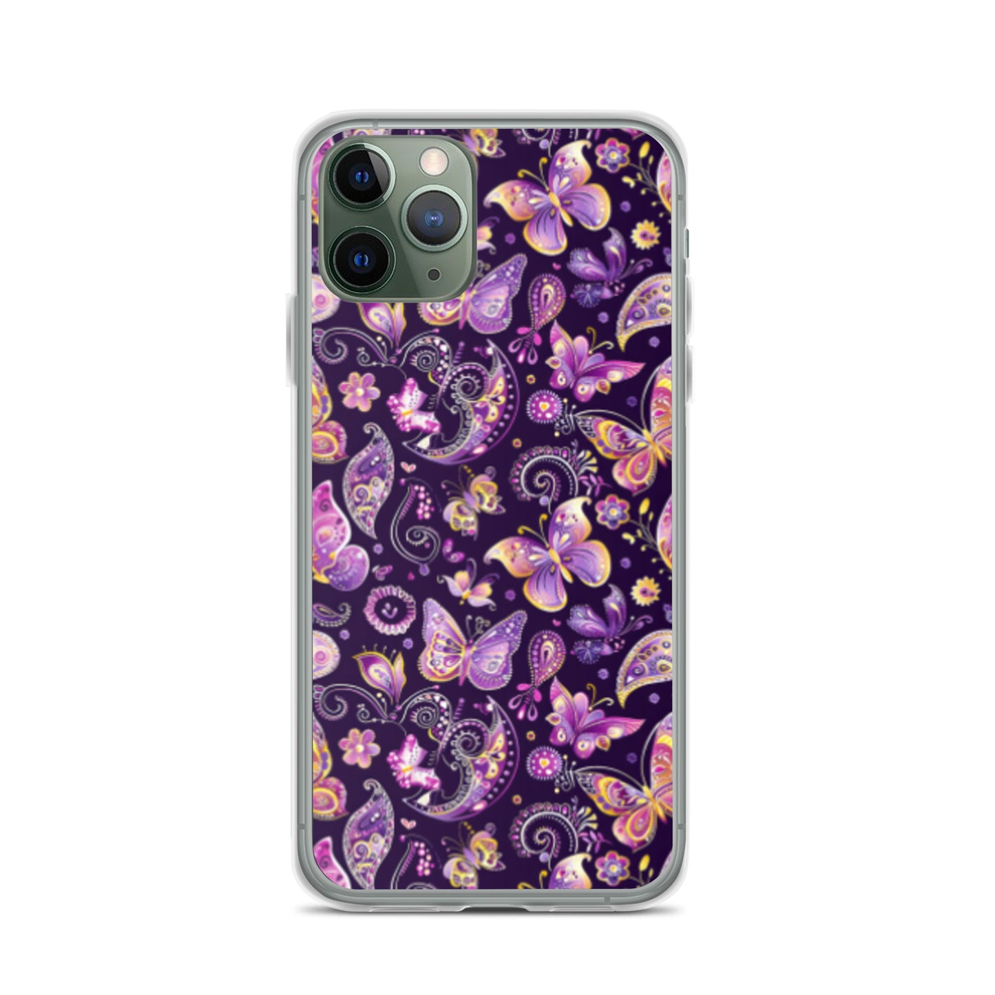 iPhone Case Purple Butterfly Paisley