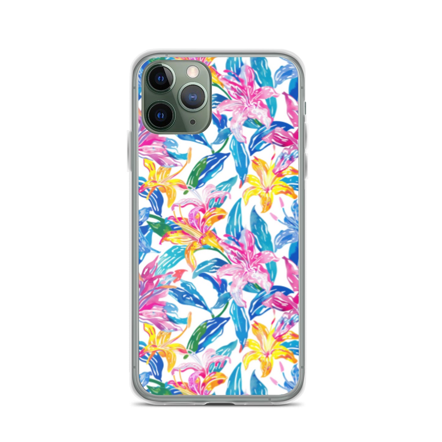 iPhone Case Colorful Floral Watercolor Blue Yellow Pink