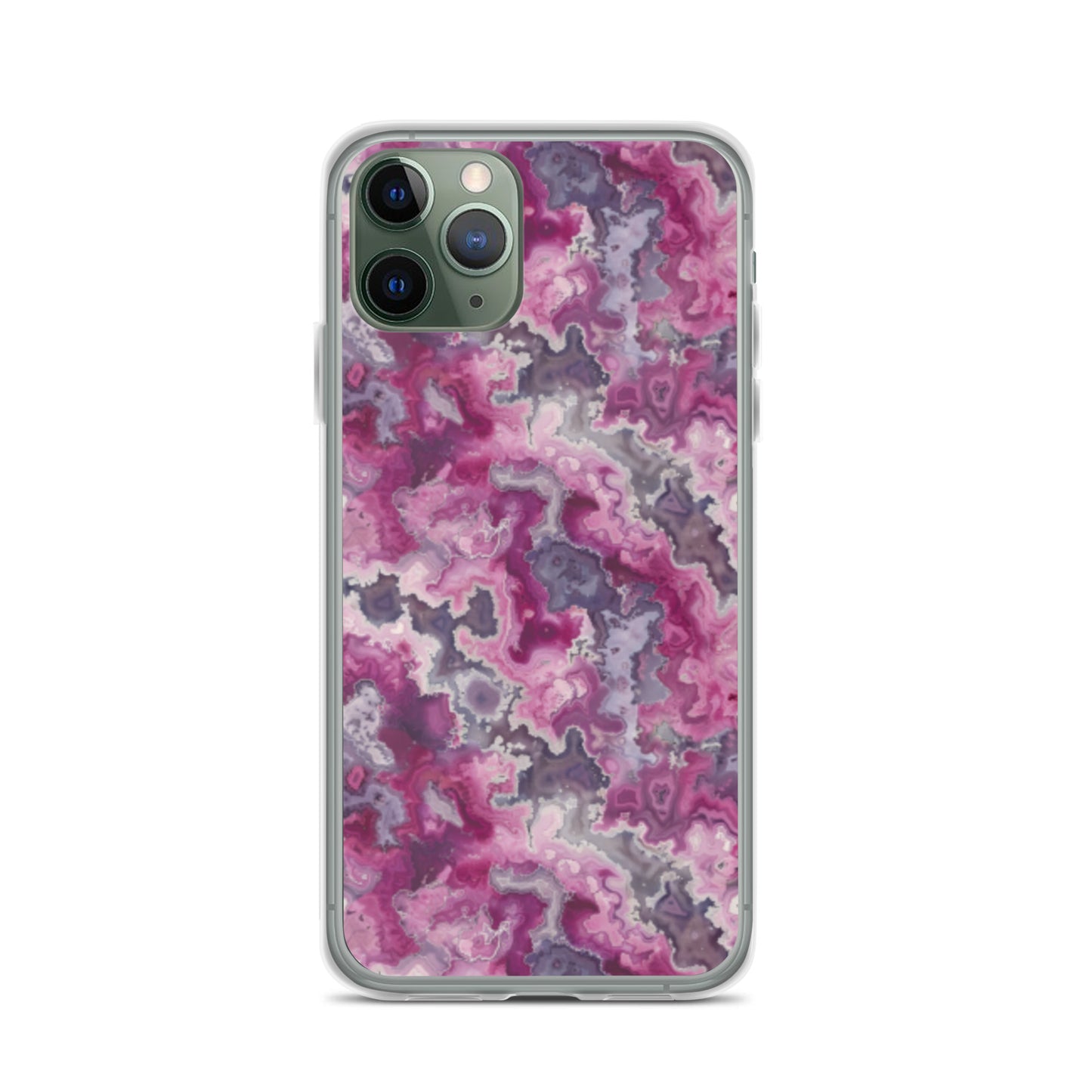 iPhone Case Pink Moss Agate Pattern