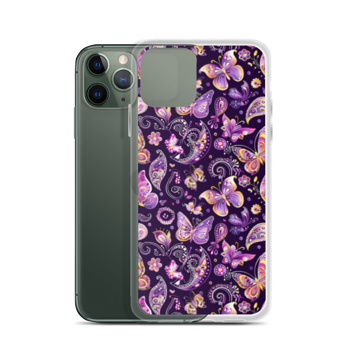 iPhone Case Purple Butterfly Paisley