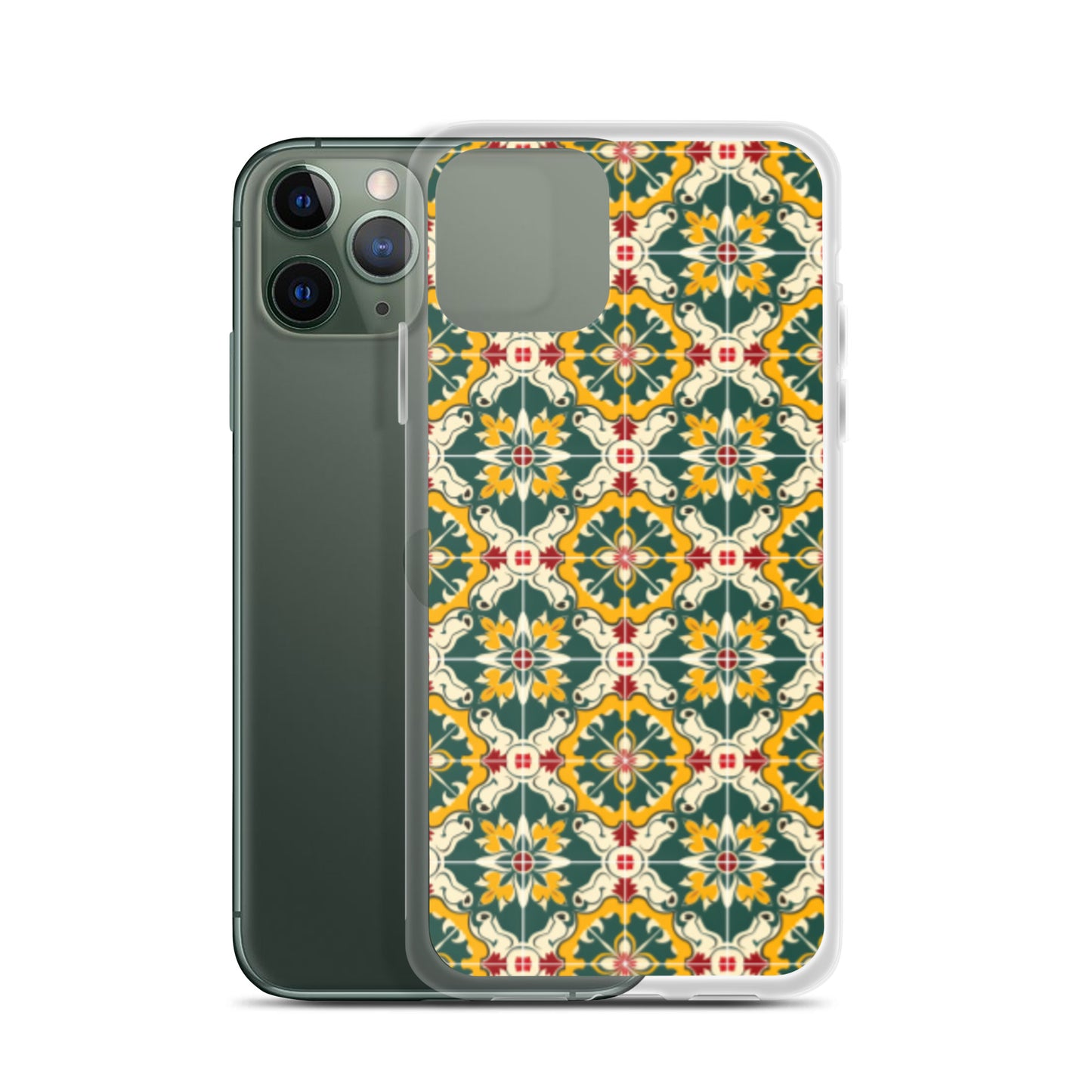 iPhone Case Green Colorful Traditional Maltese Cement Tile Pattern