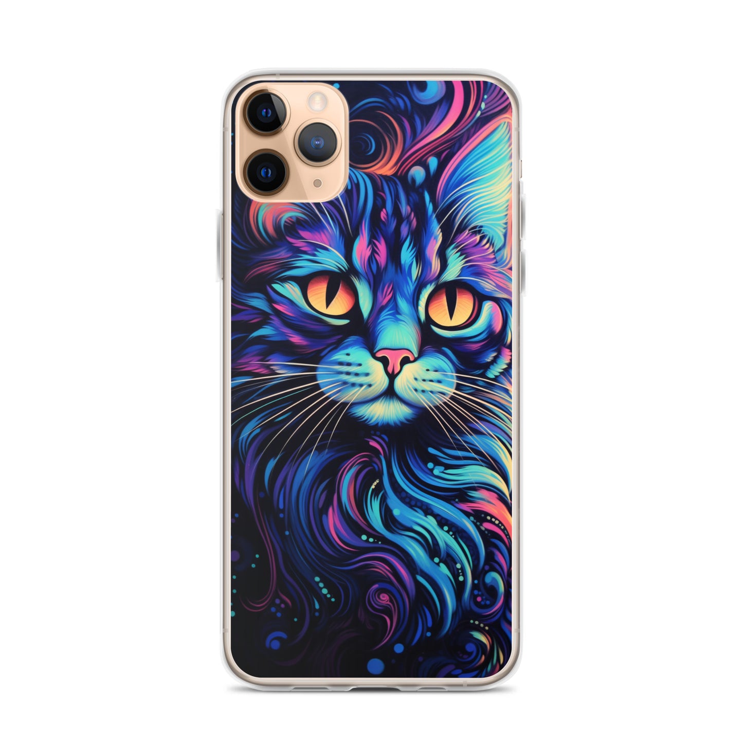 Blacklight Styled Cat iPhone Case