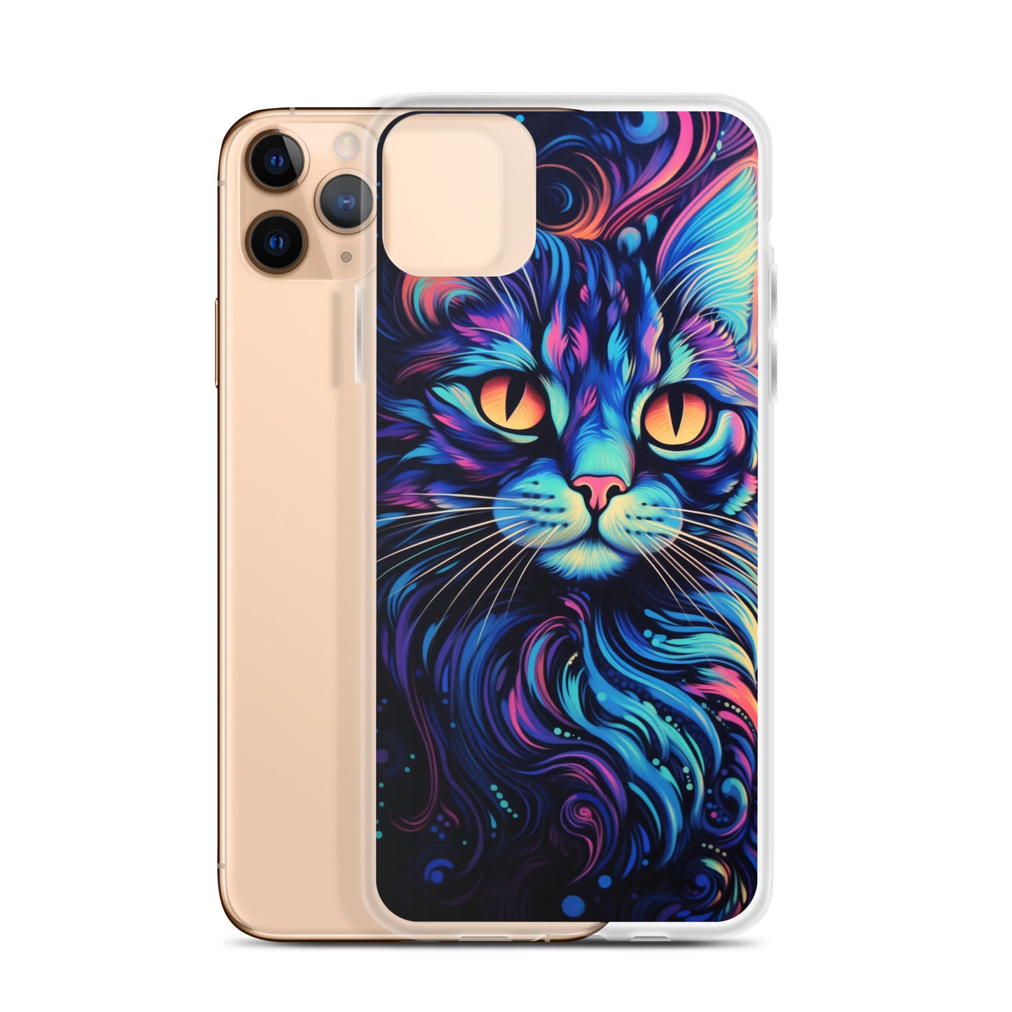 Blacklight Styled Cat iPhone Case