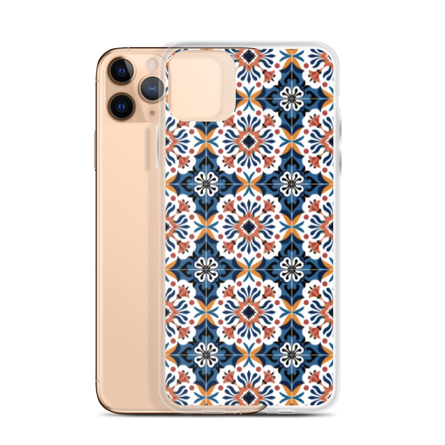 iPhone Case Classic Encaustic Tile Orange & Blue