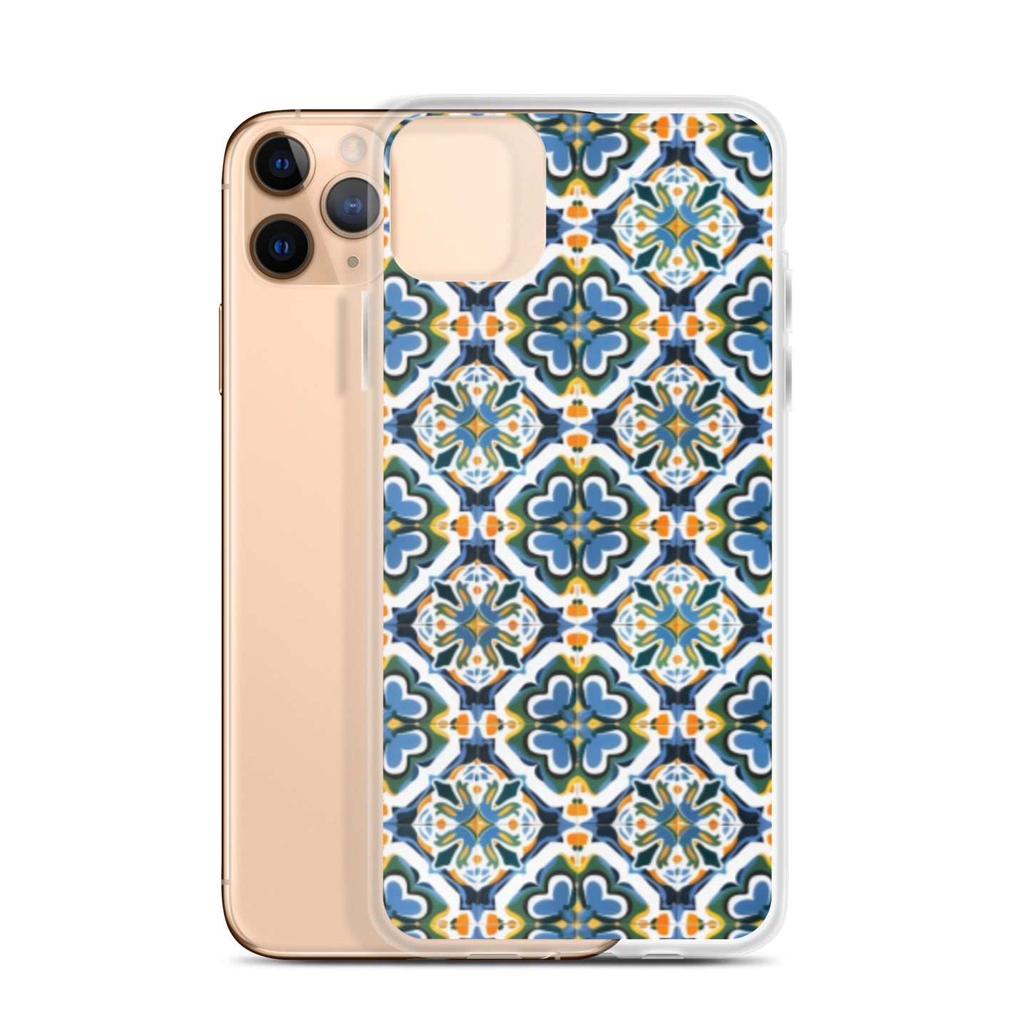 iPhone Case Colorful Andalusian Ceramic Tile Green Blue Orange