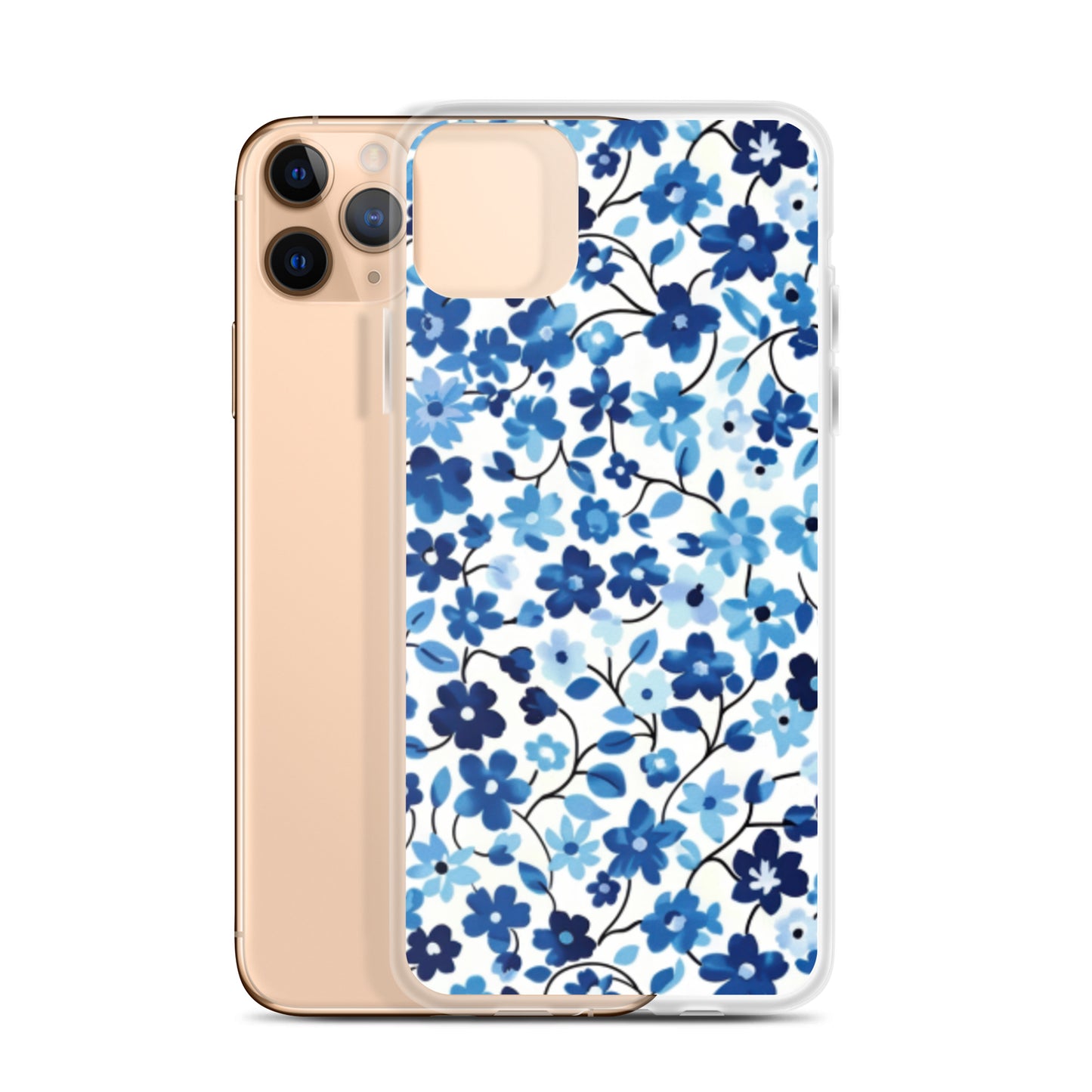 iPhone Case Blue Watercolor Flowers