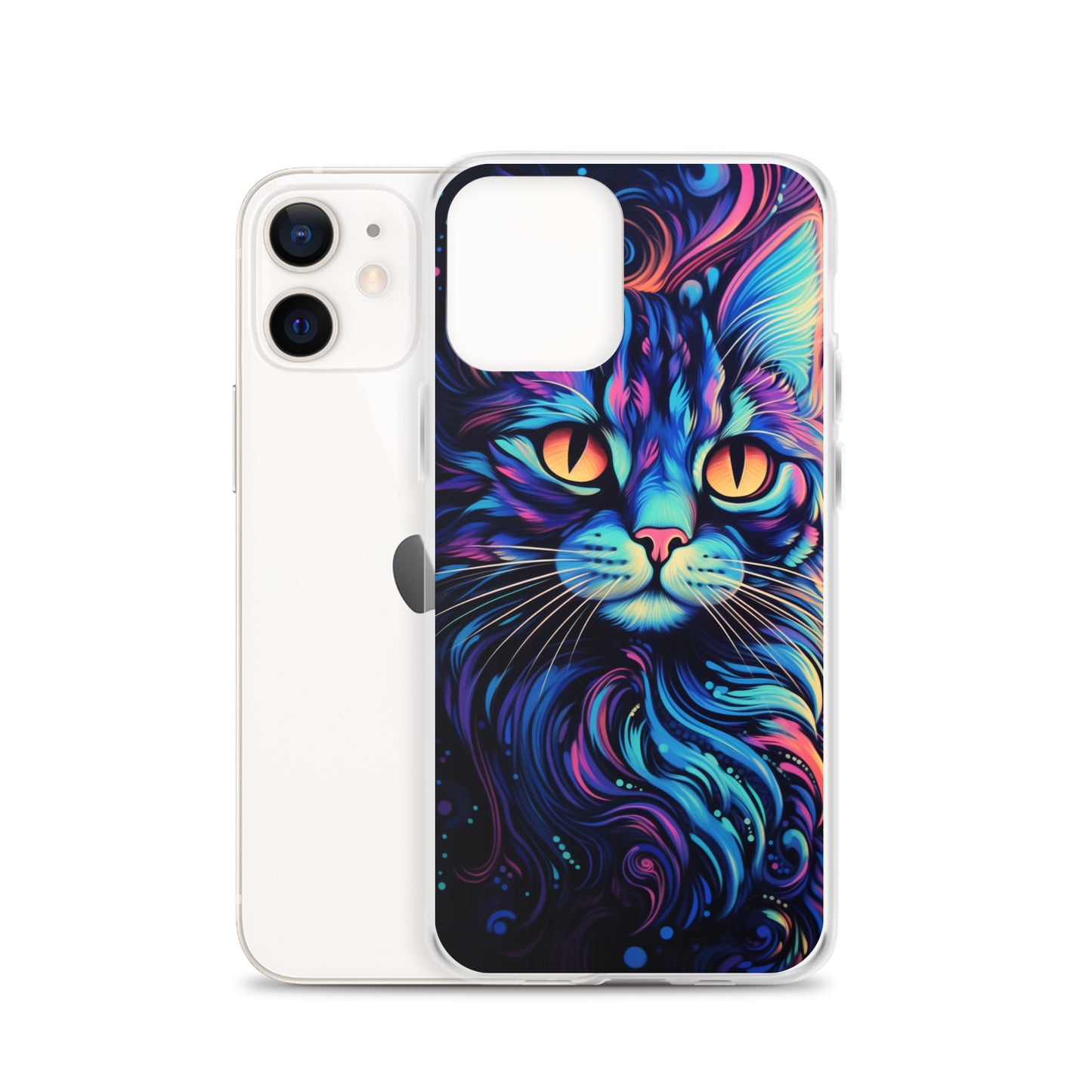 Blacklight Styled Cat iPhone Case