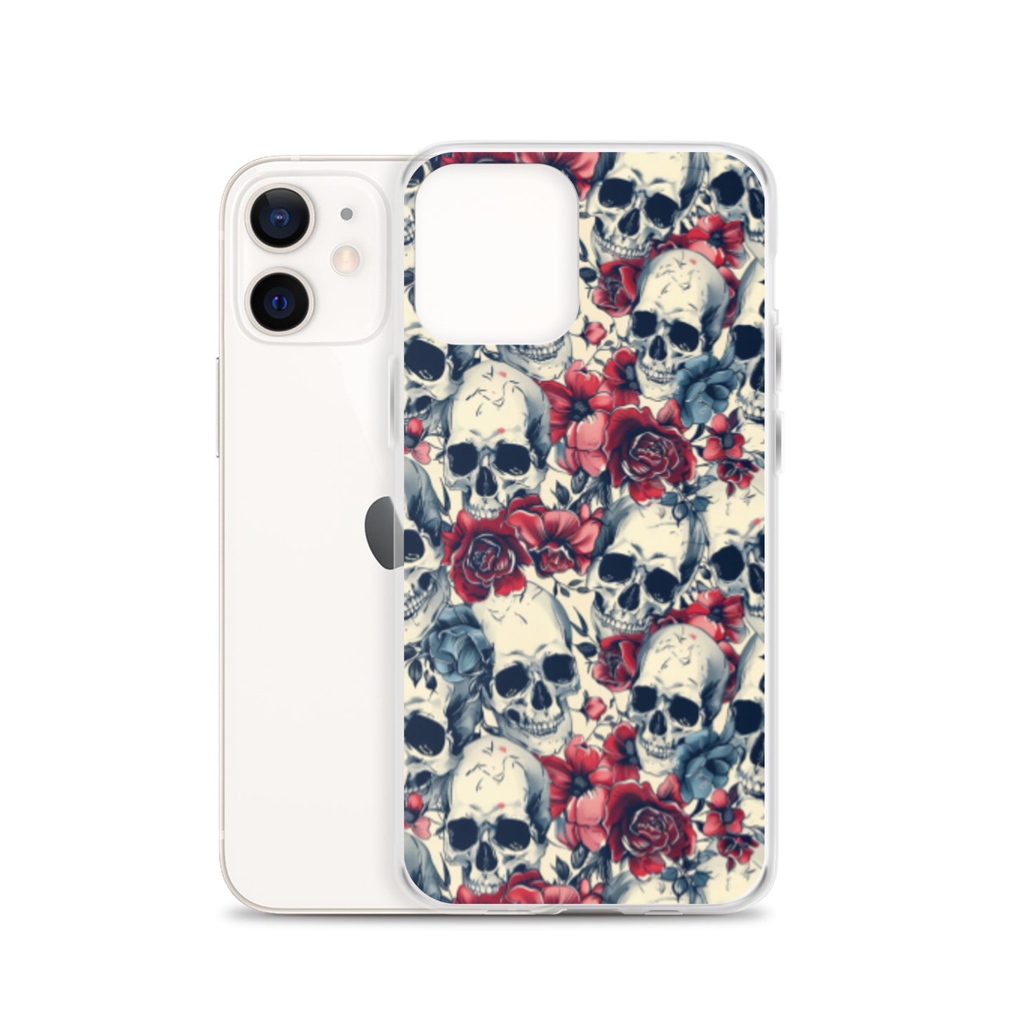 iPhone Case Skulls and Red Roses