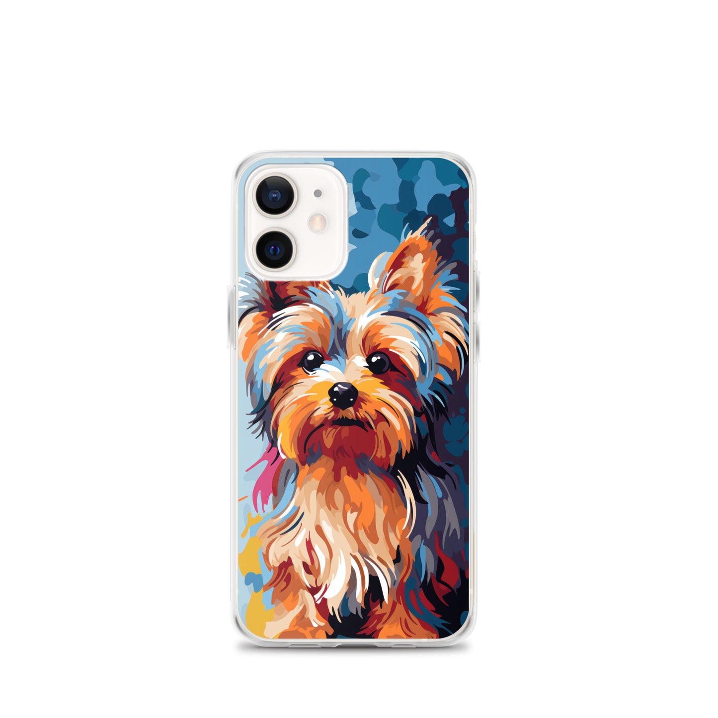 iPhone Case Painted Yorkshire Terrier Blue