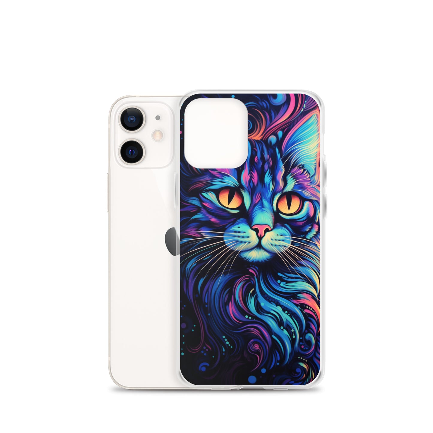 Blacklight Styled Cat iPhone Case