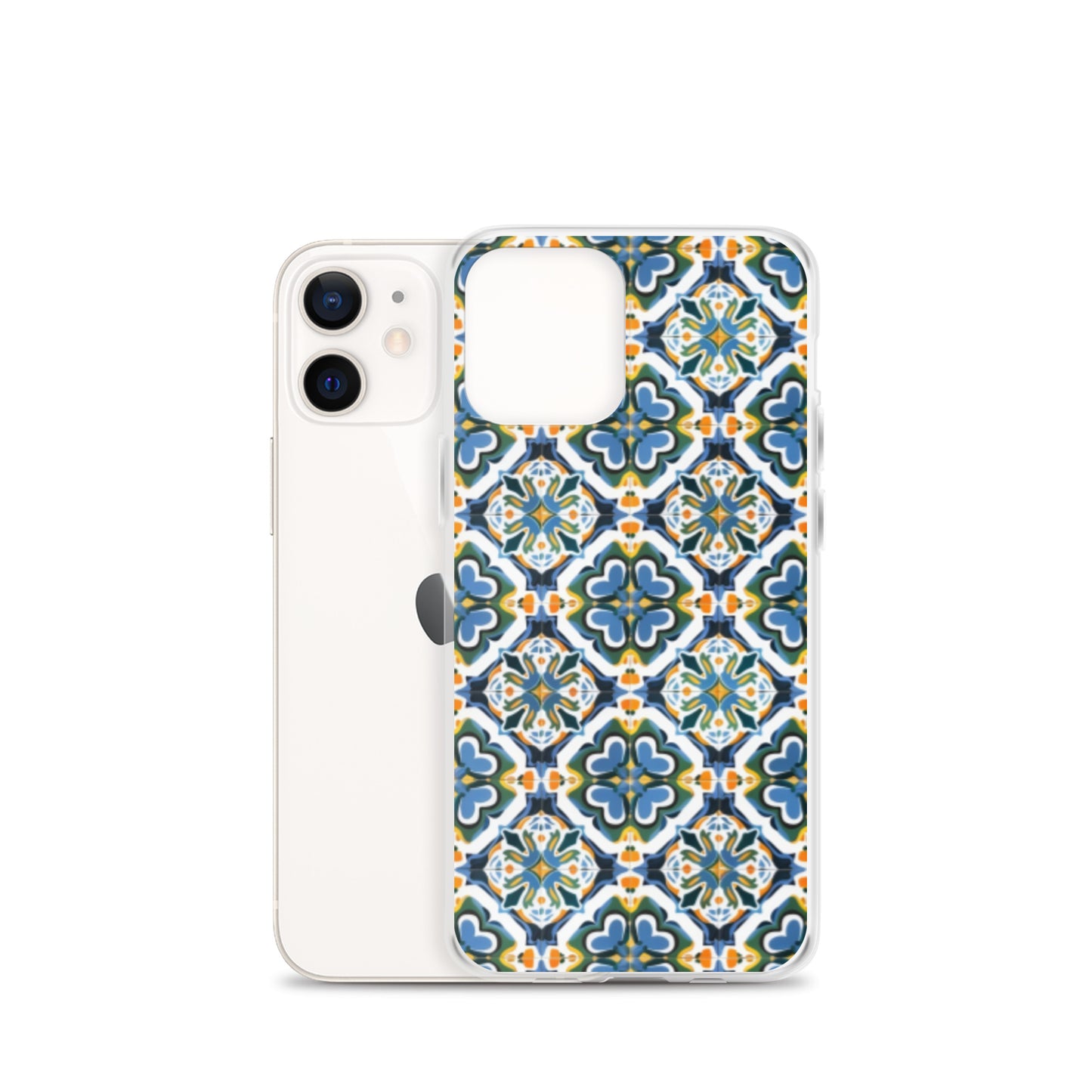 iPhone Case Colorful Andalusian Ceramic Tile Green Blue Orange