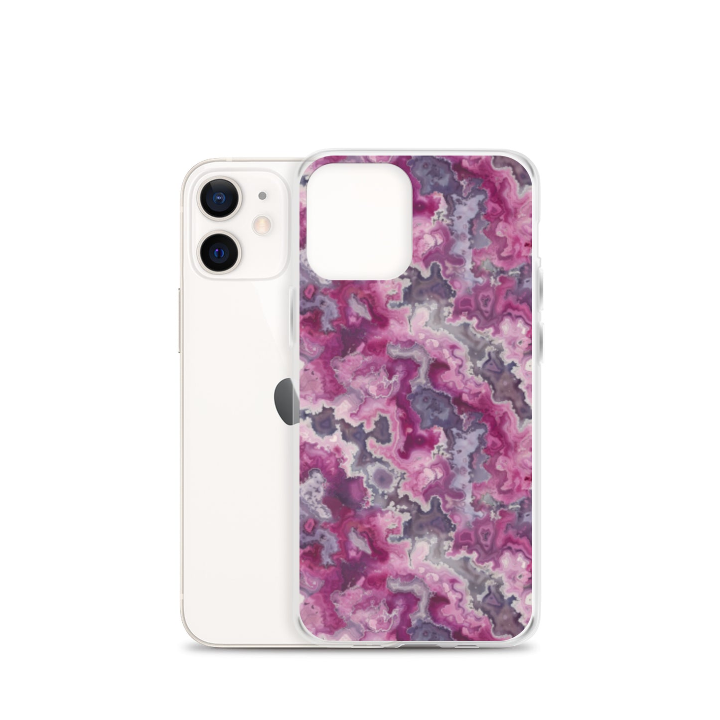 iPhone Case Pink Moss Agate Pattern