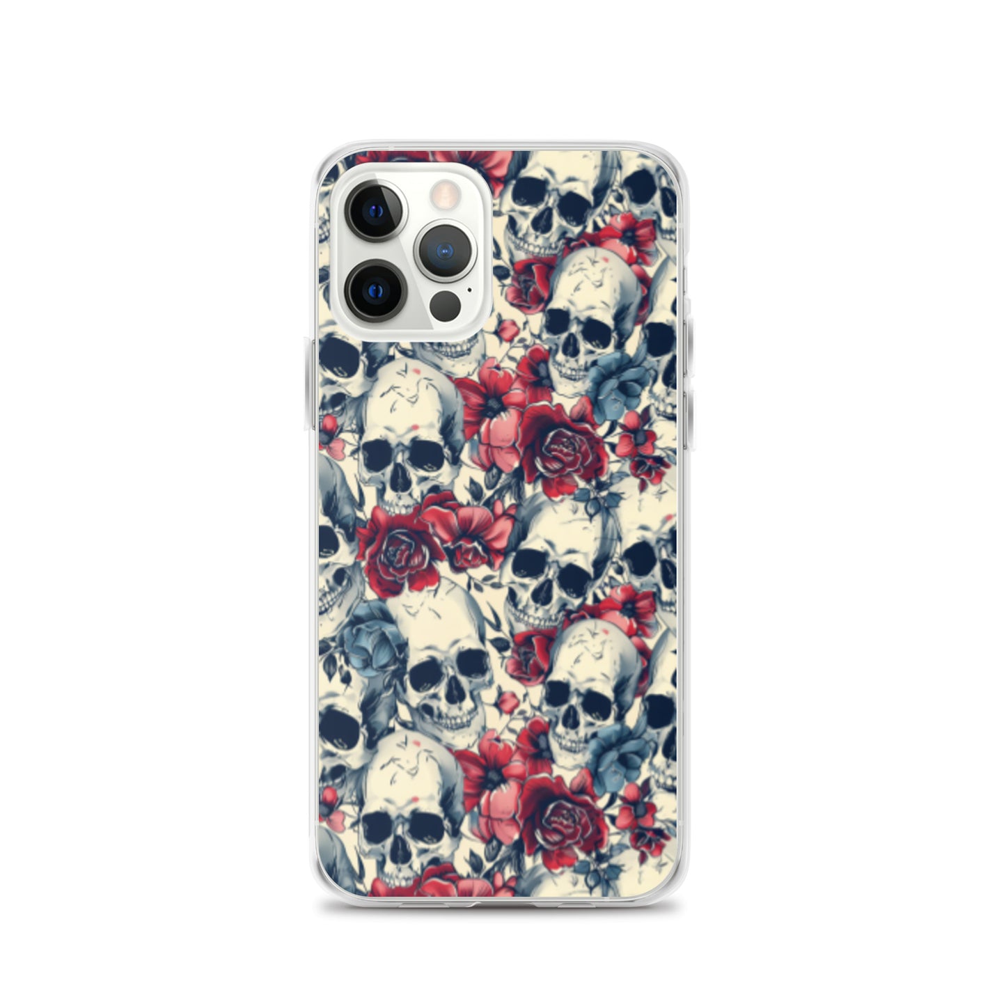 iPhone Case Skulls and Red Roses