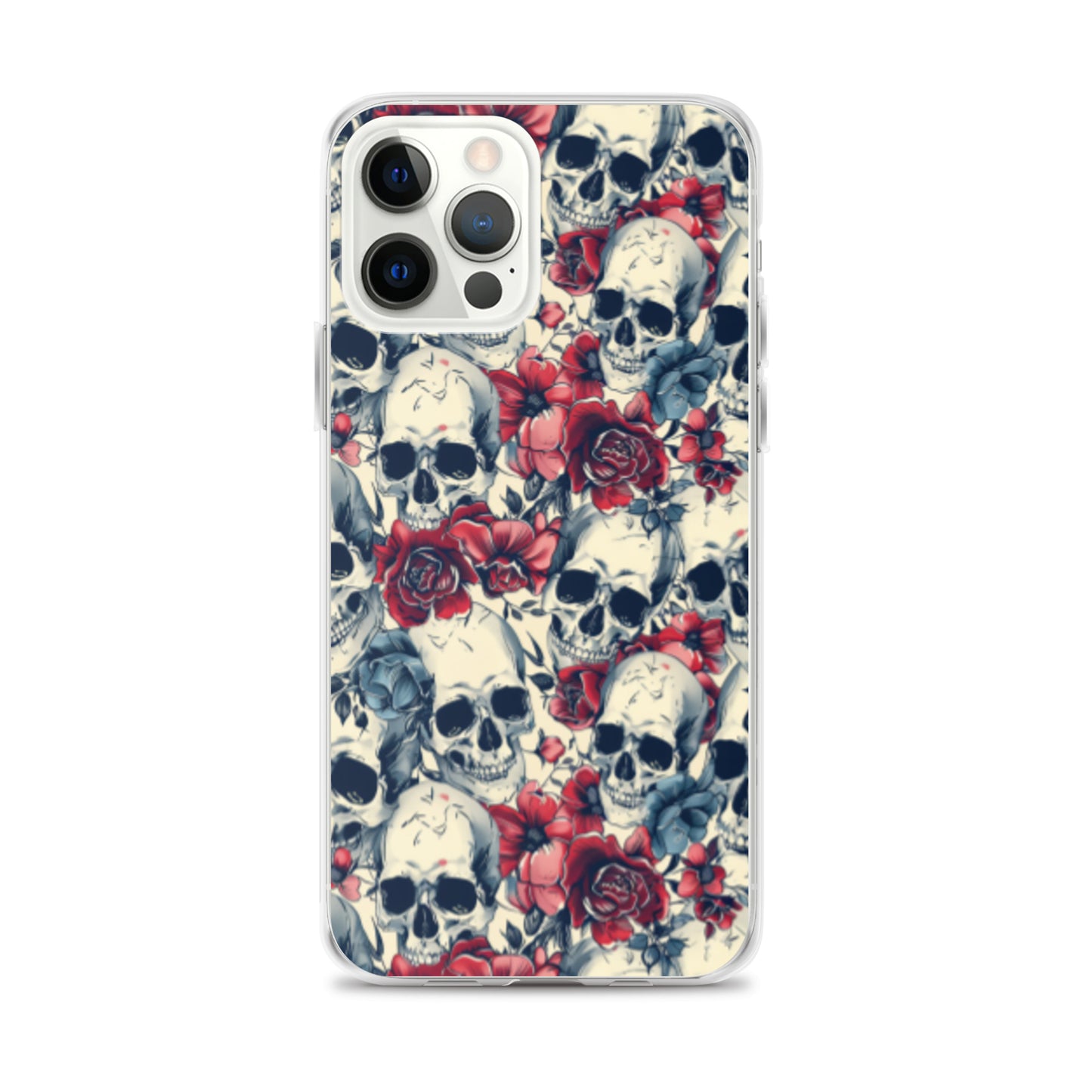 iPhone Case Skulls and Red Roses