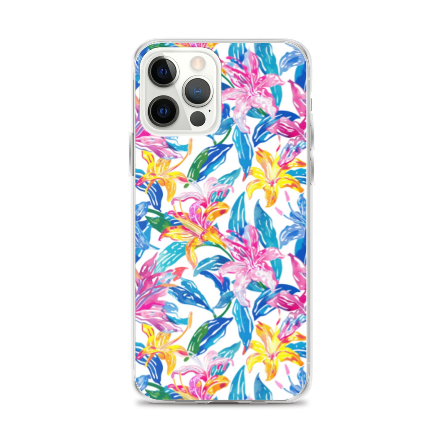 iPhone Case Colorful Floral Watercolor Blue Yellow Pink