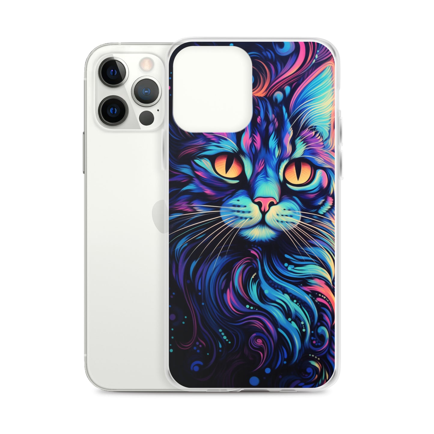 Blacklight Styled Cat iPhone Case