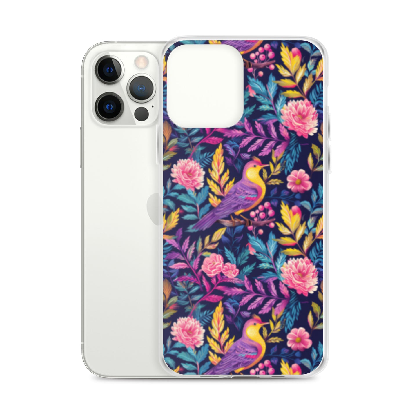 iPhone Case Colorful Flowers Plants and Birds