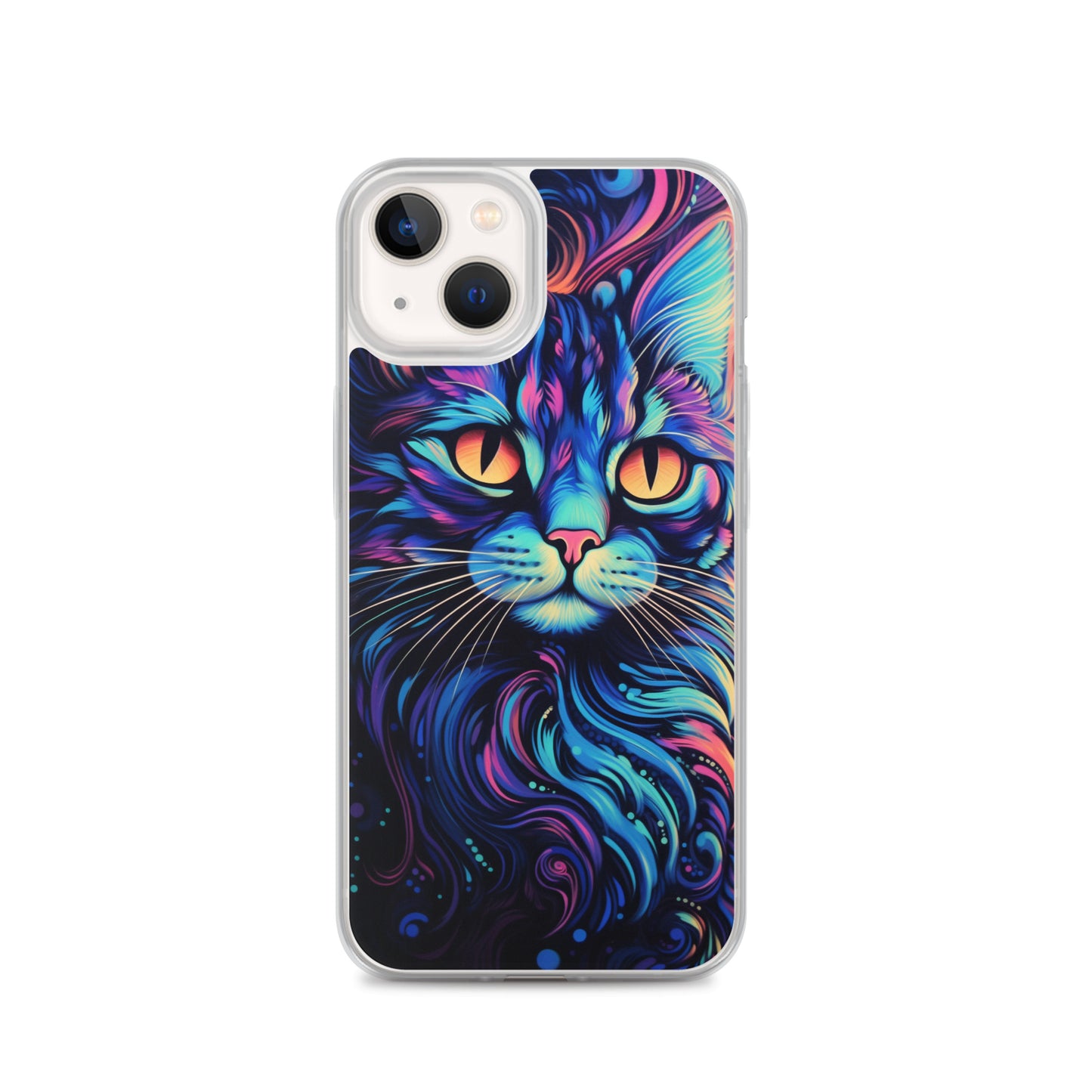 Blacklight Styled Cat iPhone Case