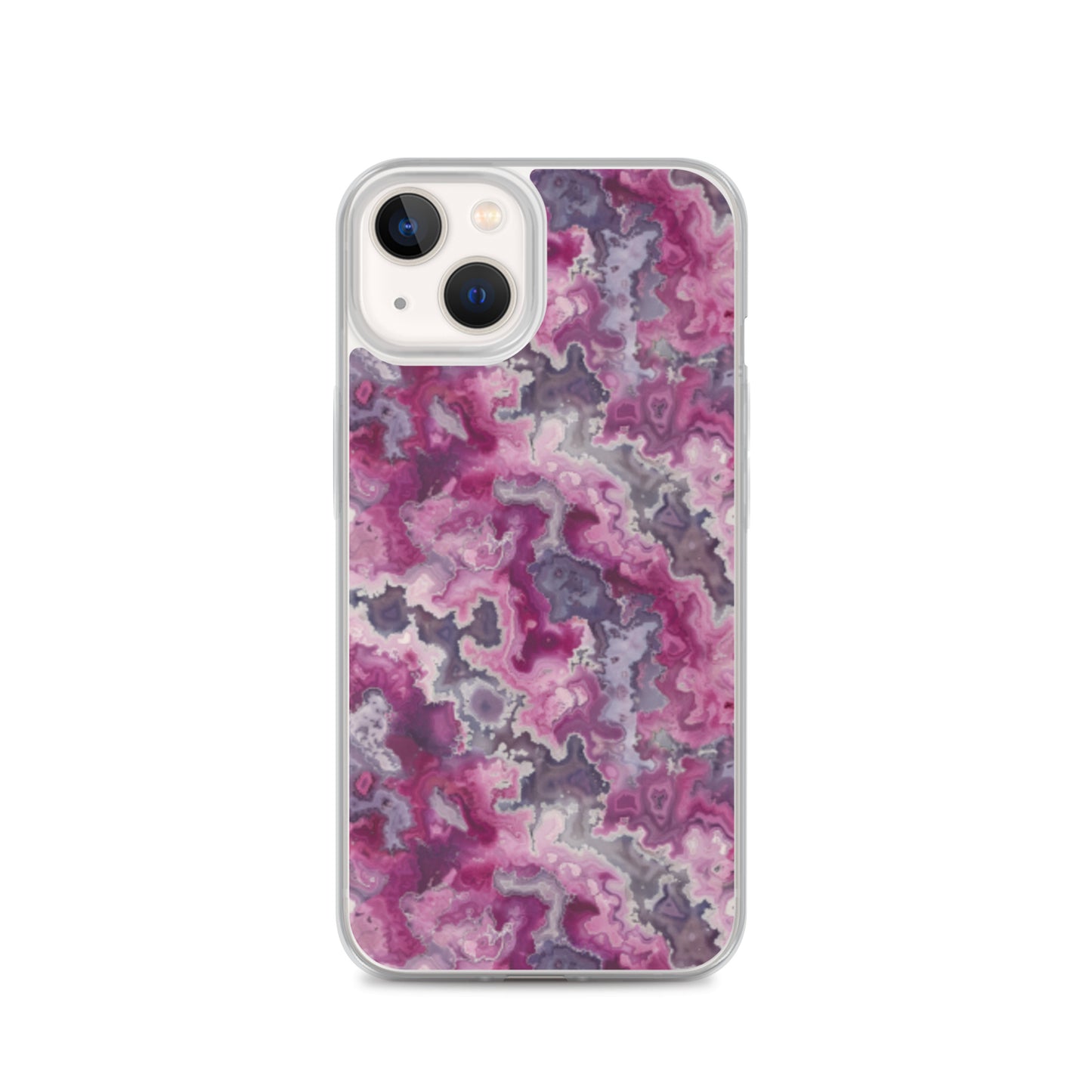 iPhone Case Pink Moss Agate Pattern