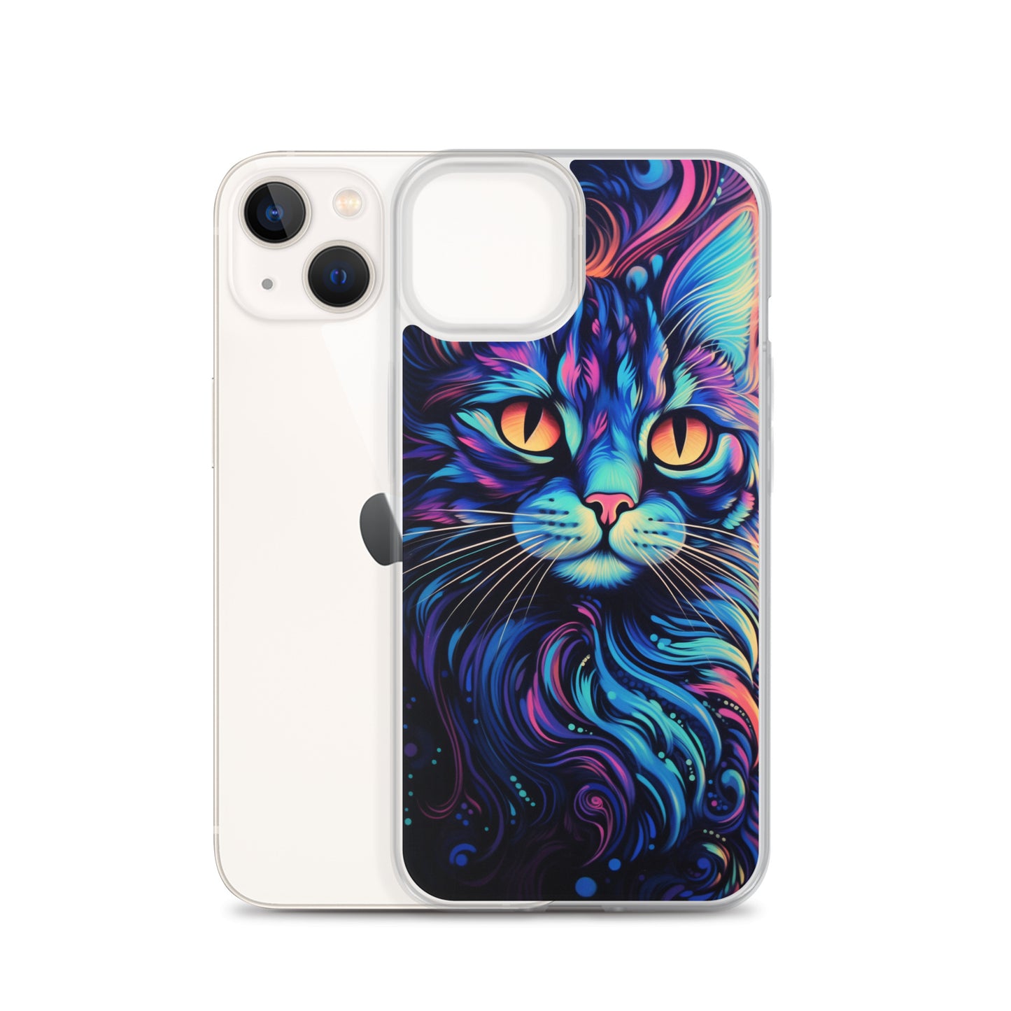 Blacklight Styled Cat iPhone Case