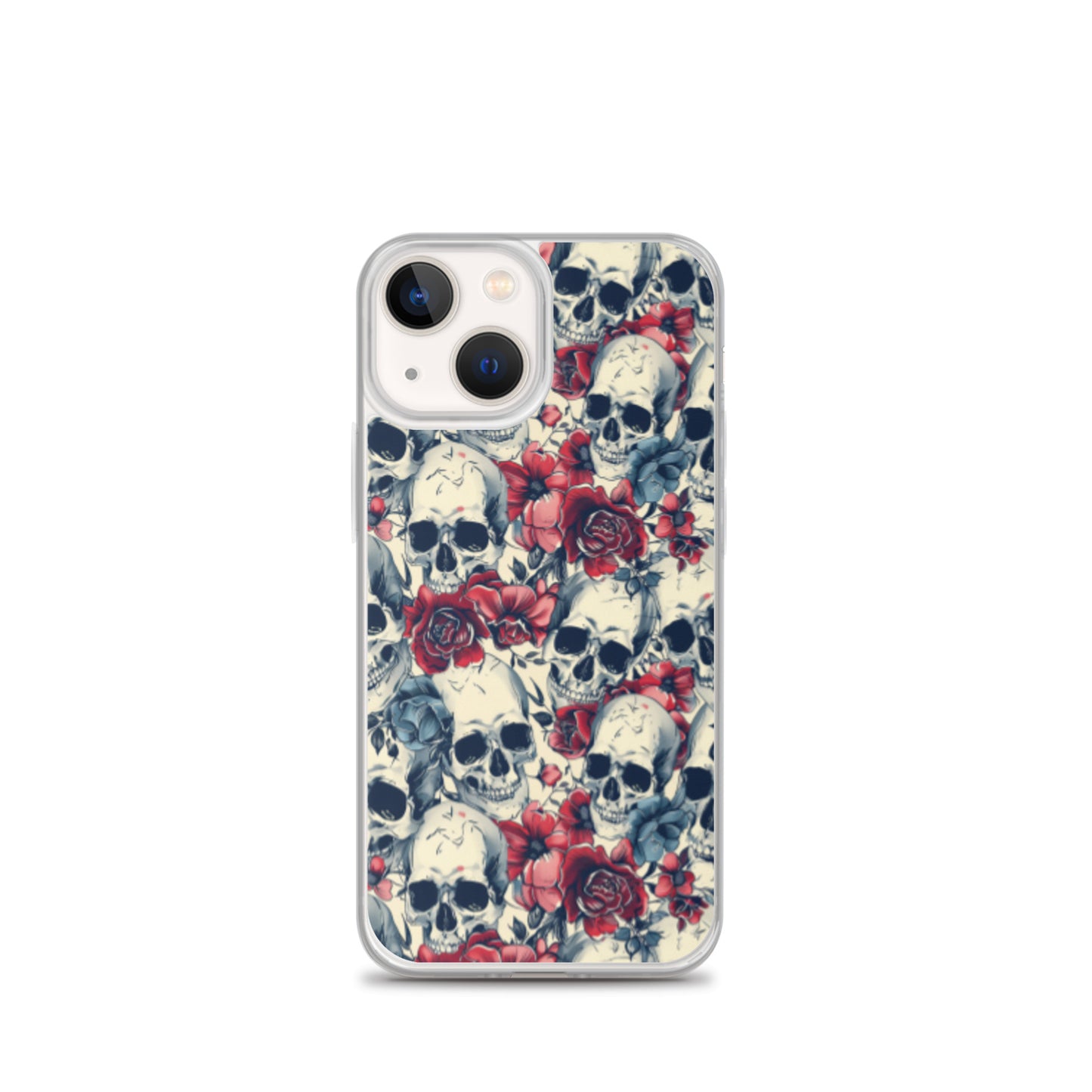 iPhone Case Skulls and Red Roses