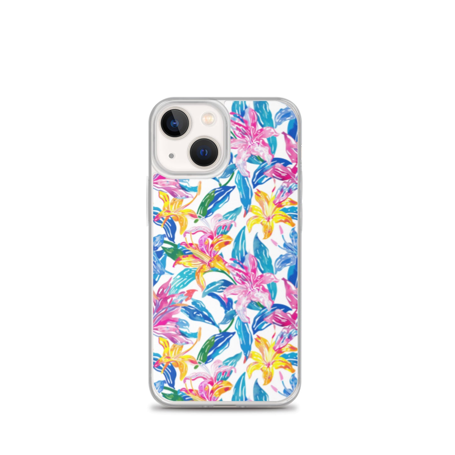 iPhone Case Colorful Floral Watercolor Blue Yellow Pink