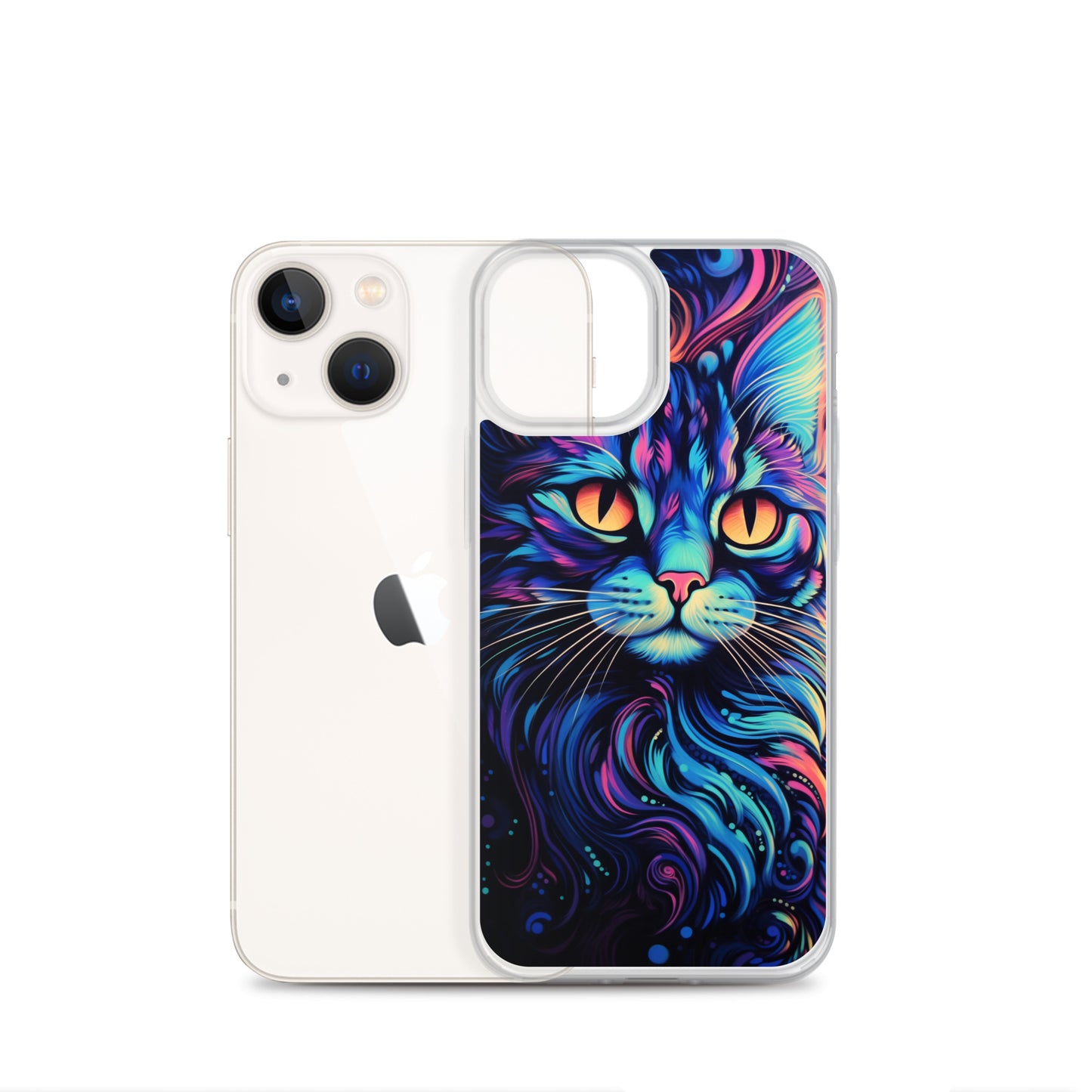 Blacklight Styled Cat iPhone Case