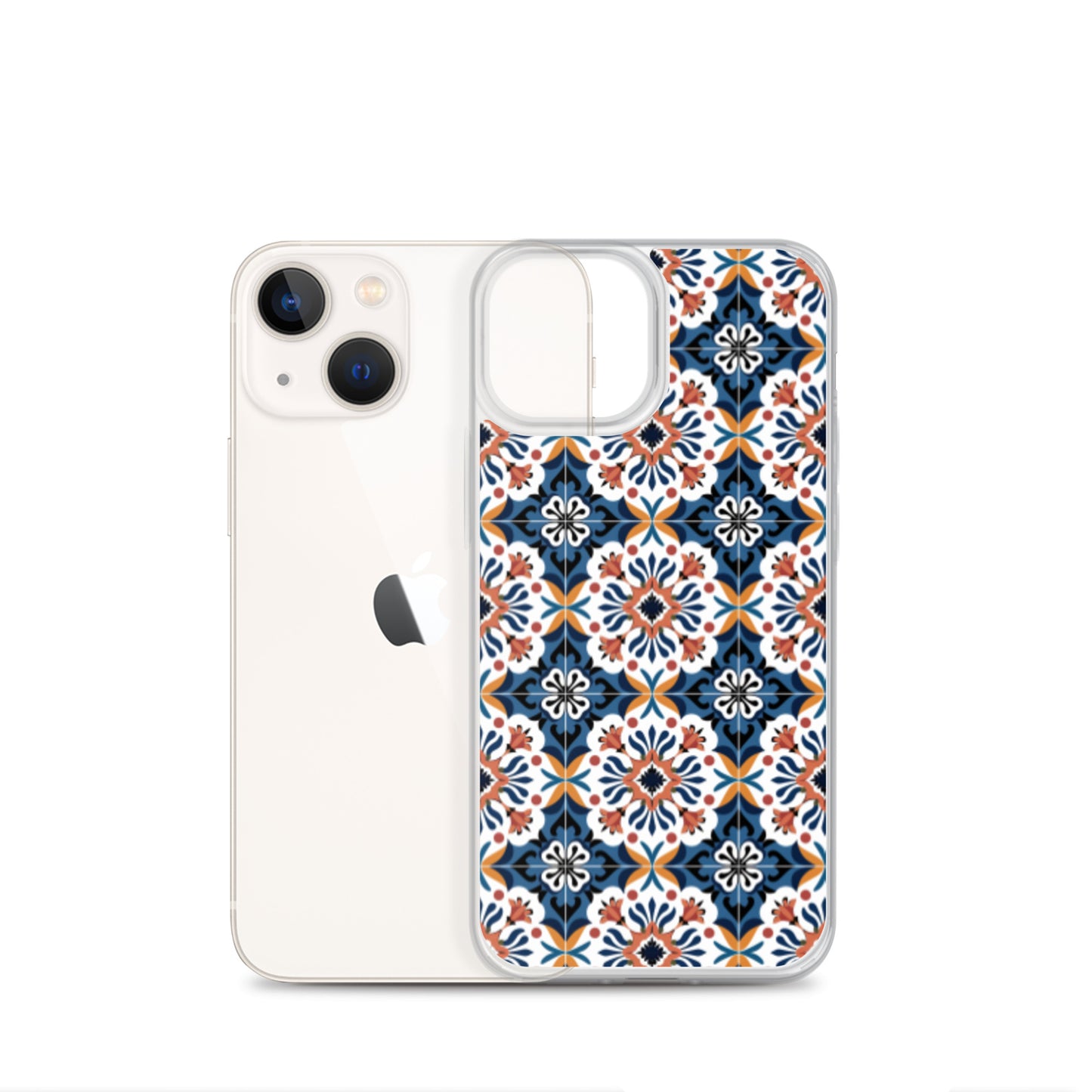 iPhone Case Classic Encaustic Tile Orange & Blue