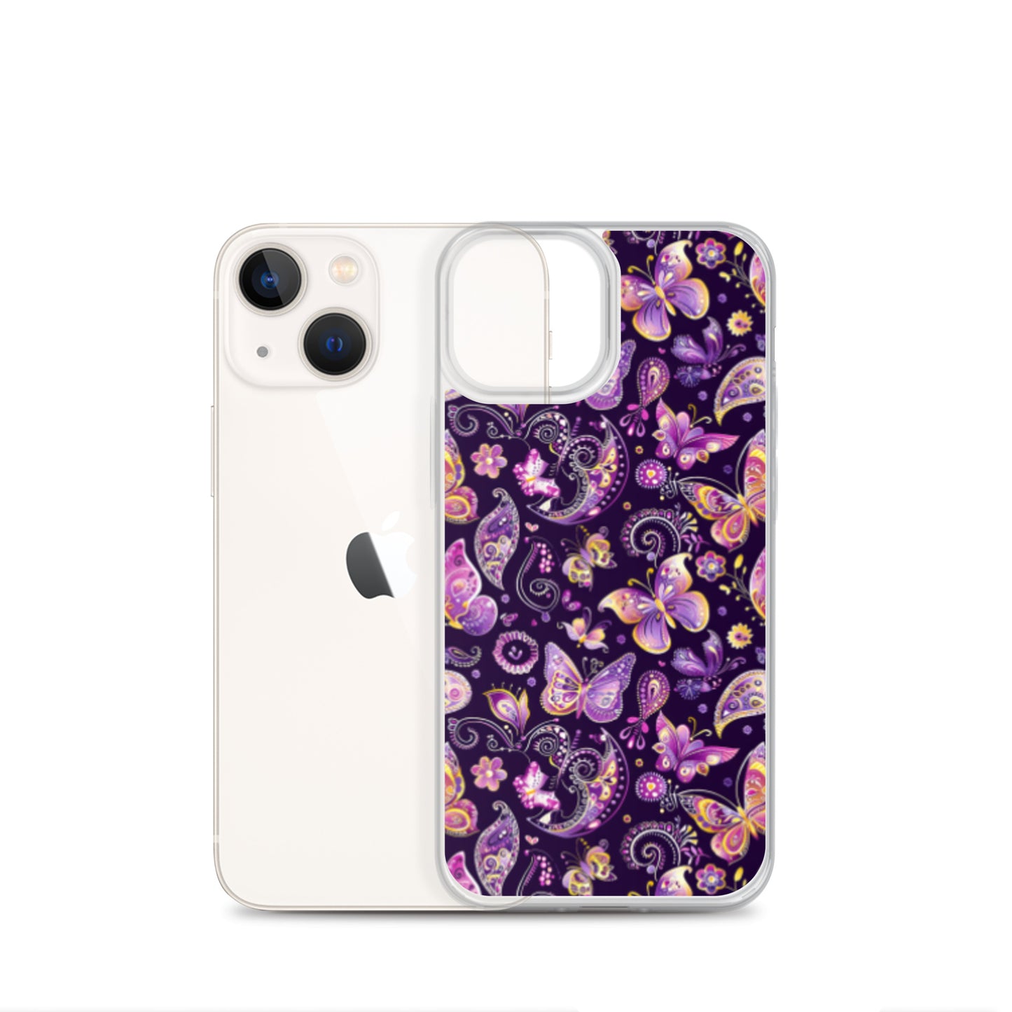 iPhone Case Purple Butterfly Paisley