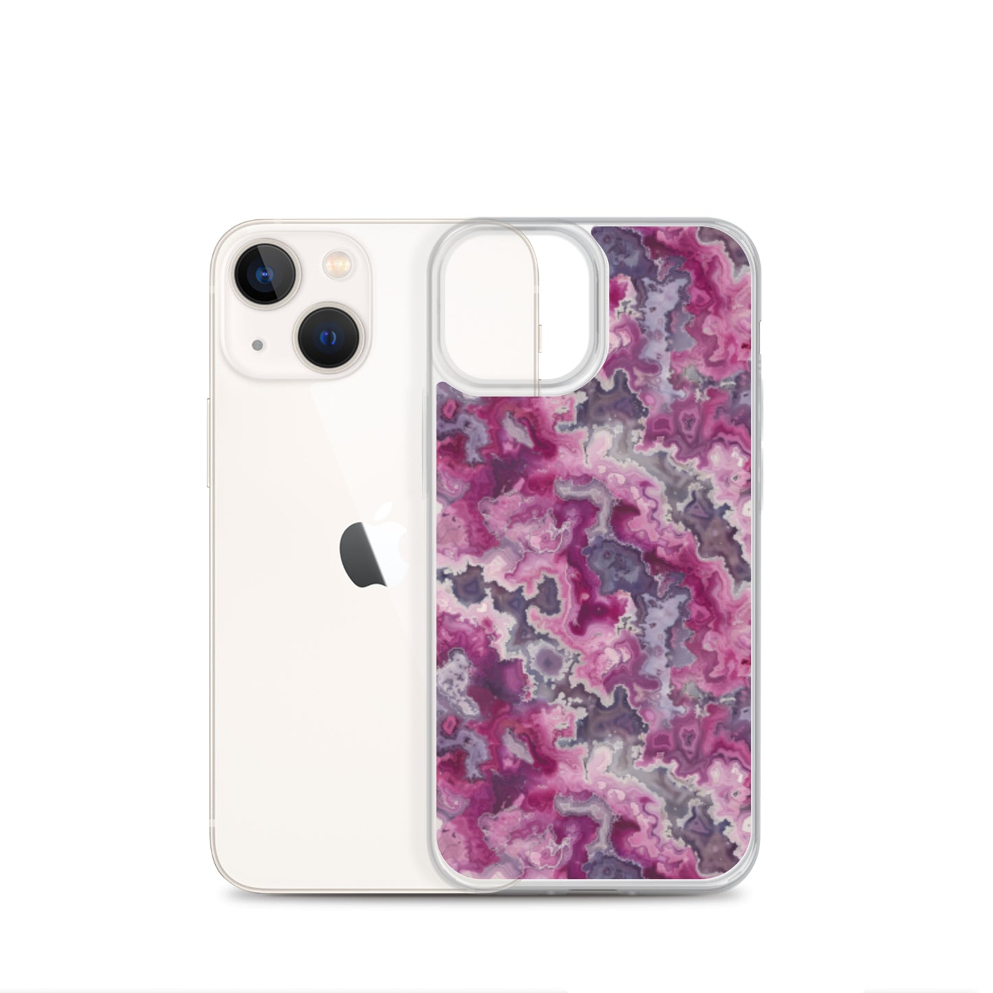iPhone Case Pink Moss Agate Pattern
