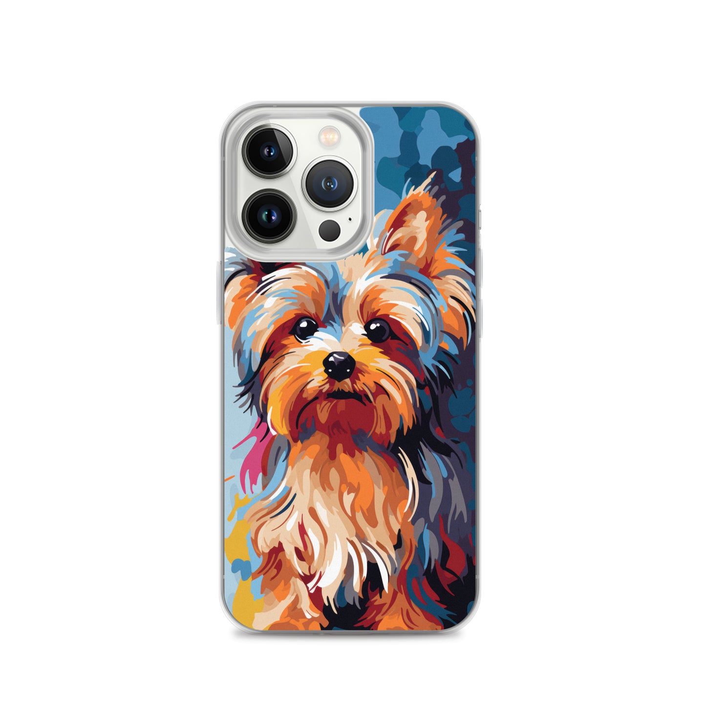 iPhone Case Painted Yorkshire Terrier Blue
