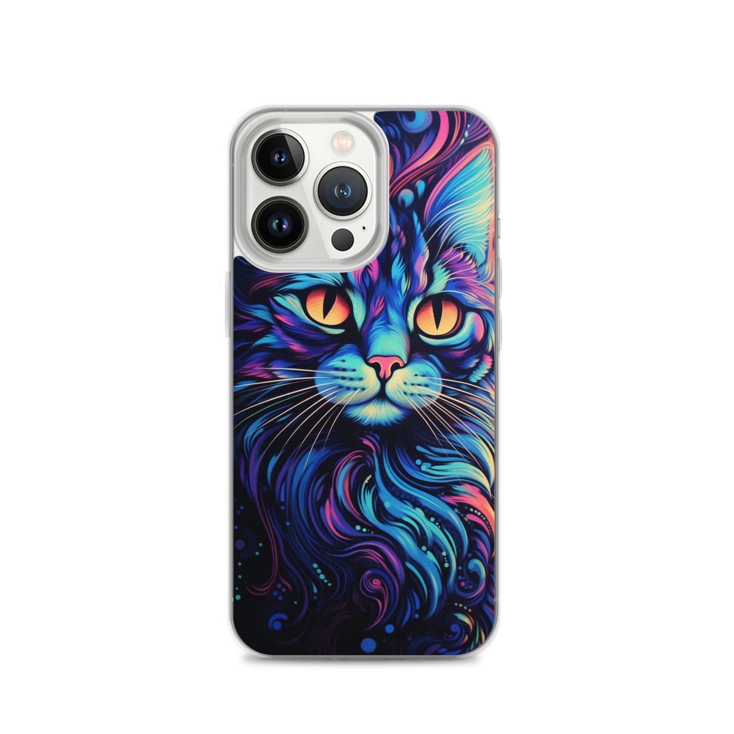 Blacklight Styled Cat iPhone Case
