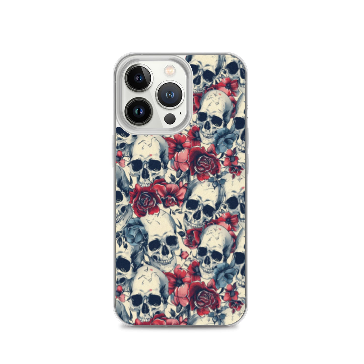 iPhone Case Skulls and Red Roses
