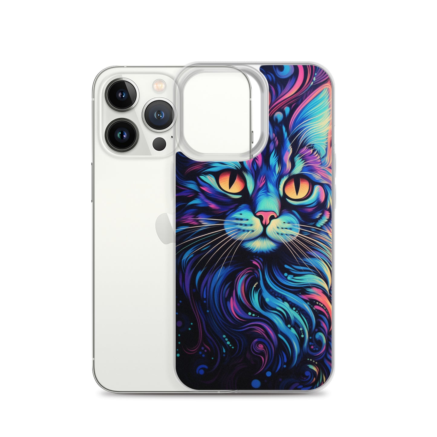 Blacklight Styled Cat iPhone Case