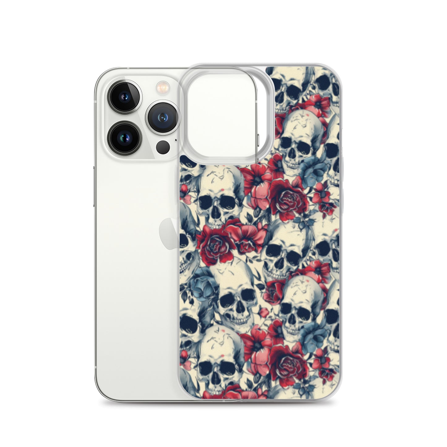 iPhone Case Skulls and Red Roses
