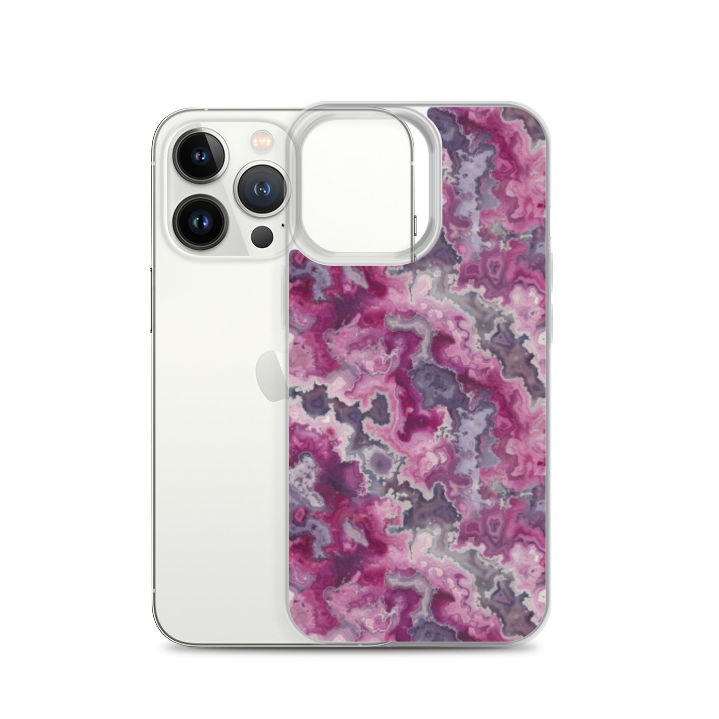 iPhone Case Pink Moss Agate Pattern