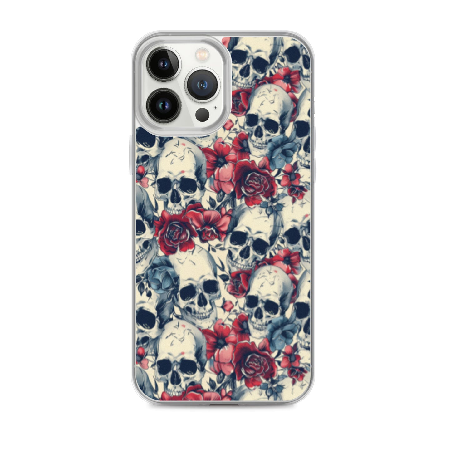 iPhone Case Skulls and Red Roses