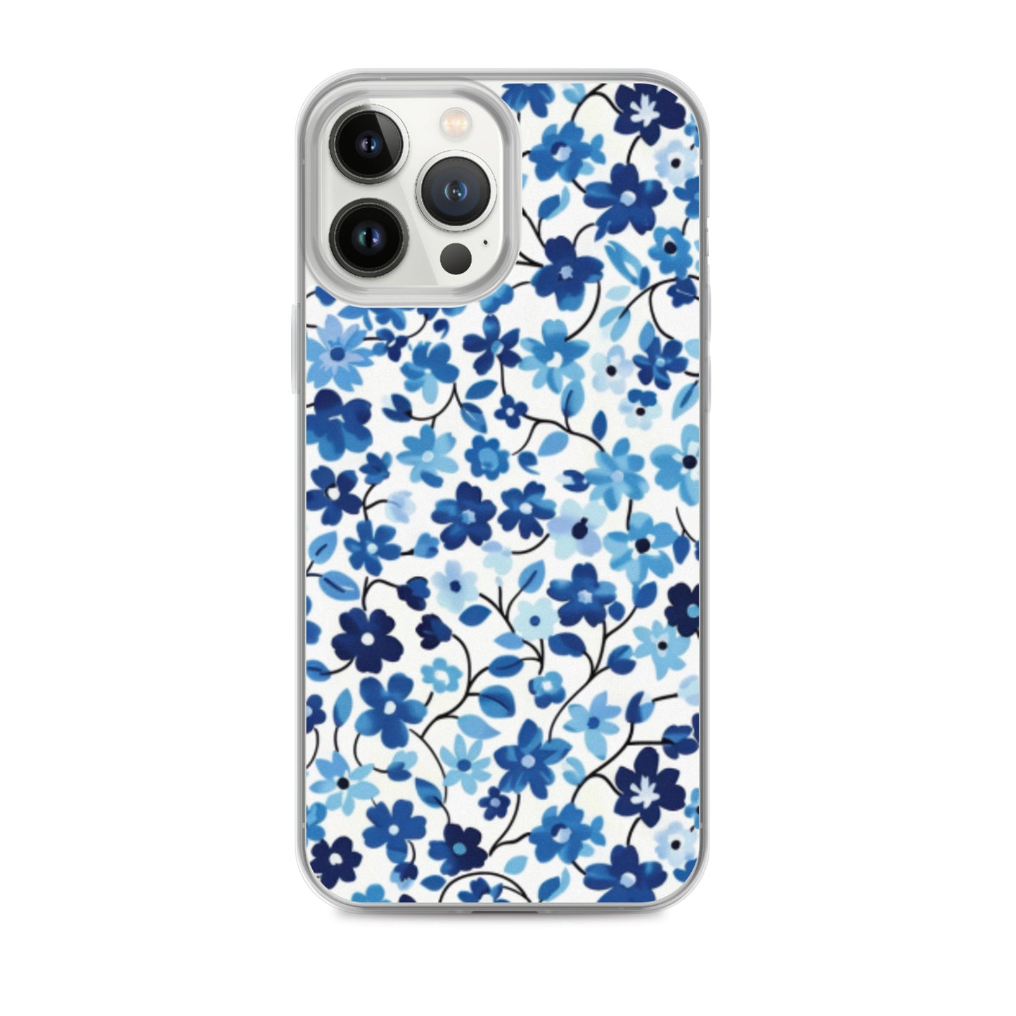 iPhone Case Blue Watercolor Flowers