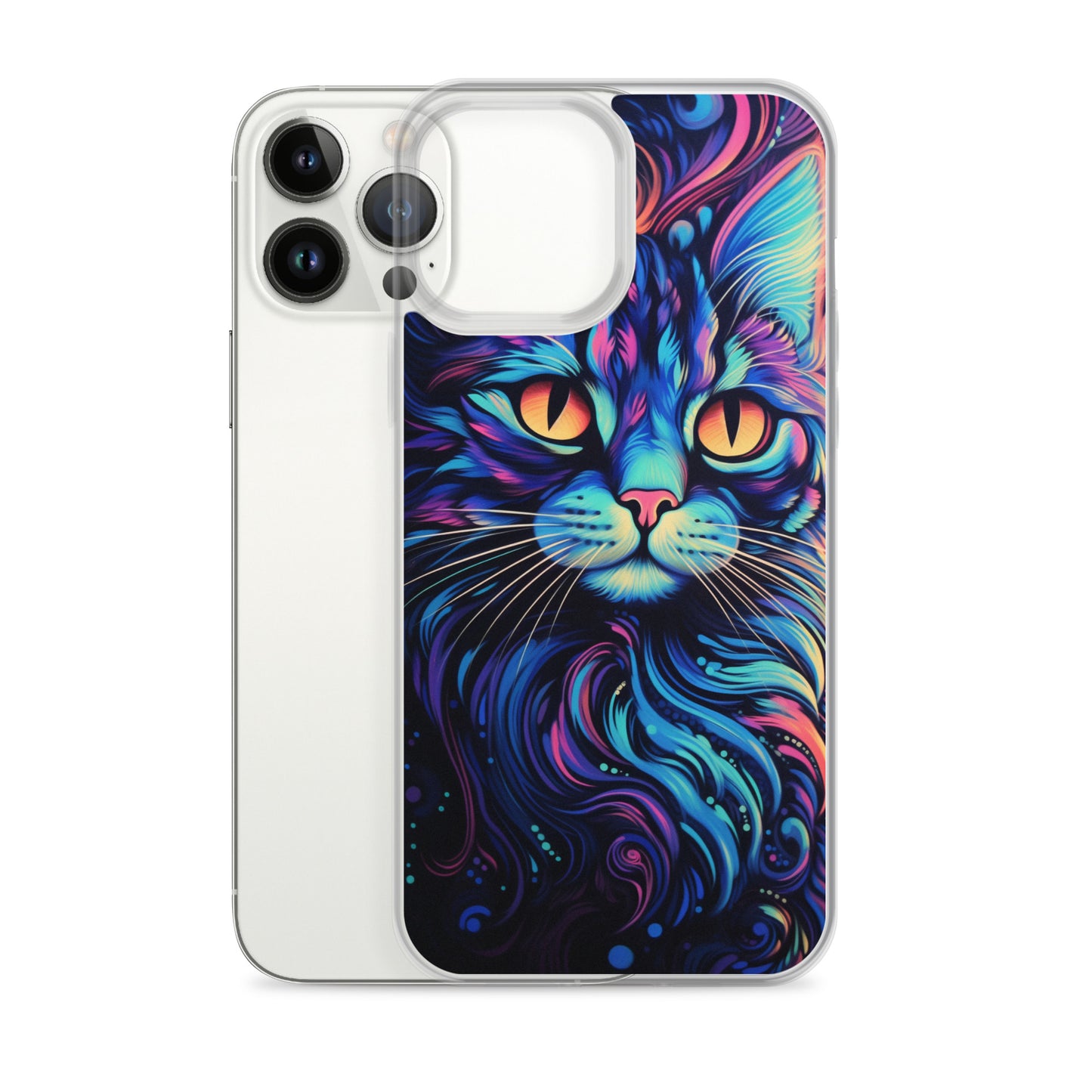 Blacklight Styled Cat iPhone Case