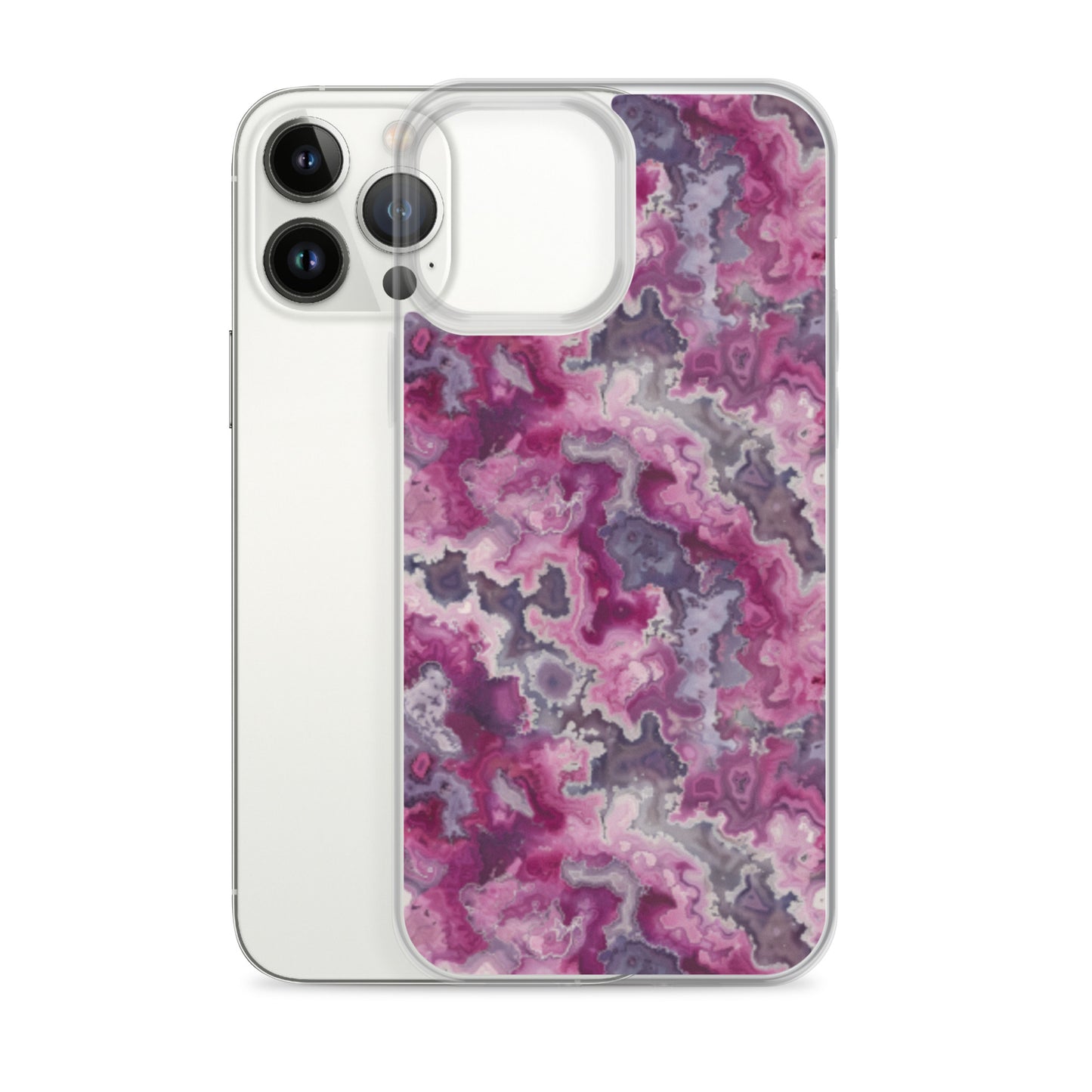 iPhone Case Pink Moss Agate Pattern