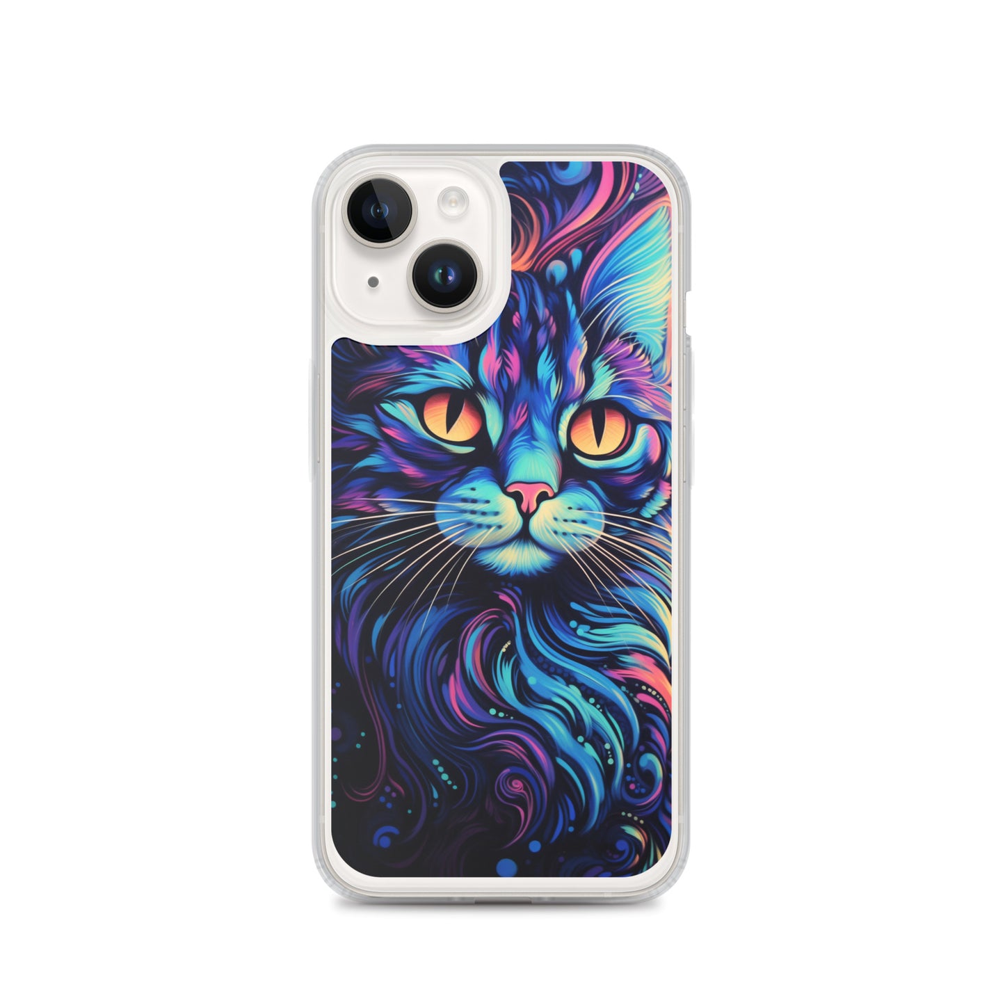 Blacklight Styled Cat iPhone Case