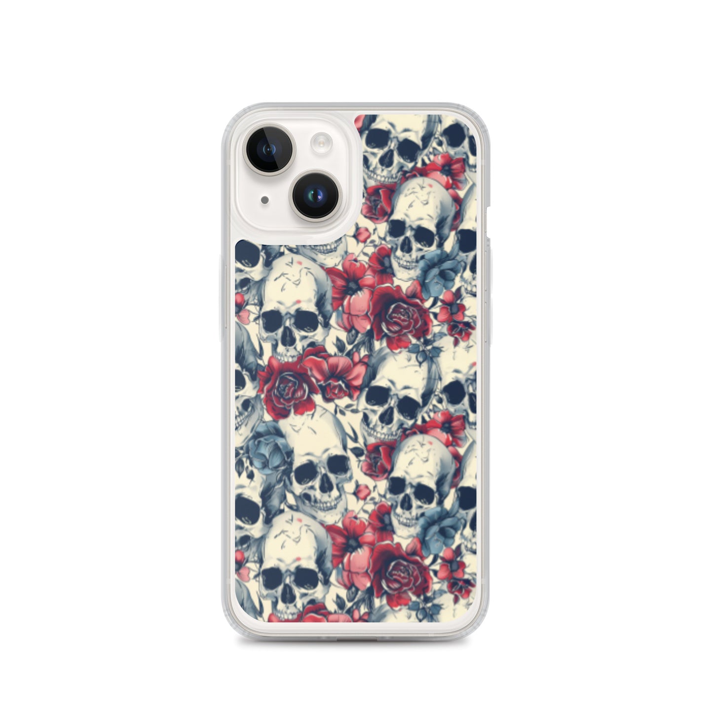 iPhone Case Skulls and Red Roses