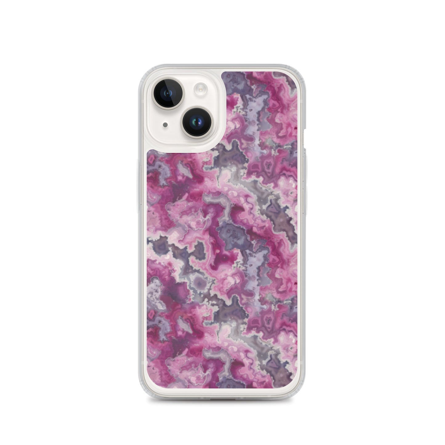 iPhone Case Pink Moss Agate Pattern