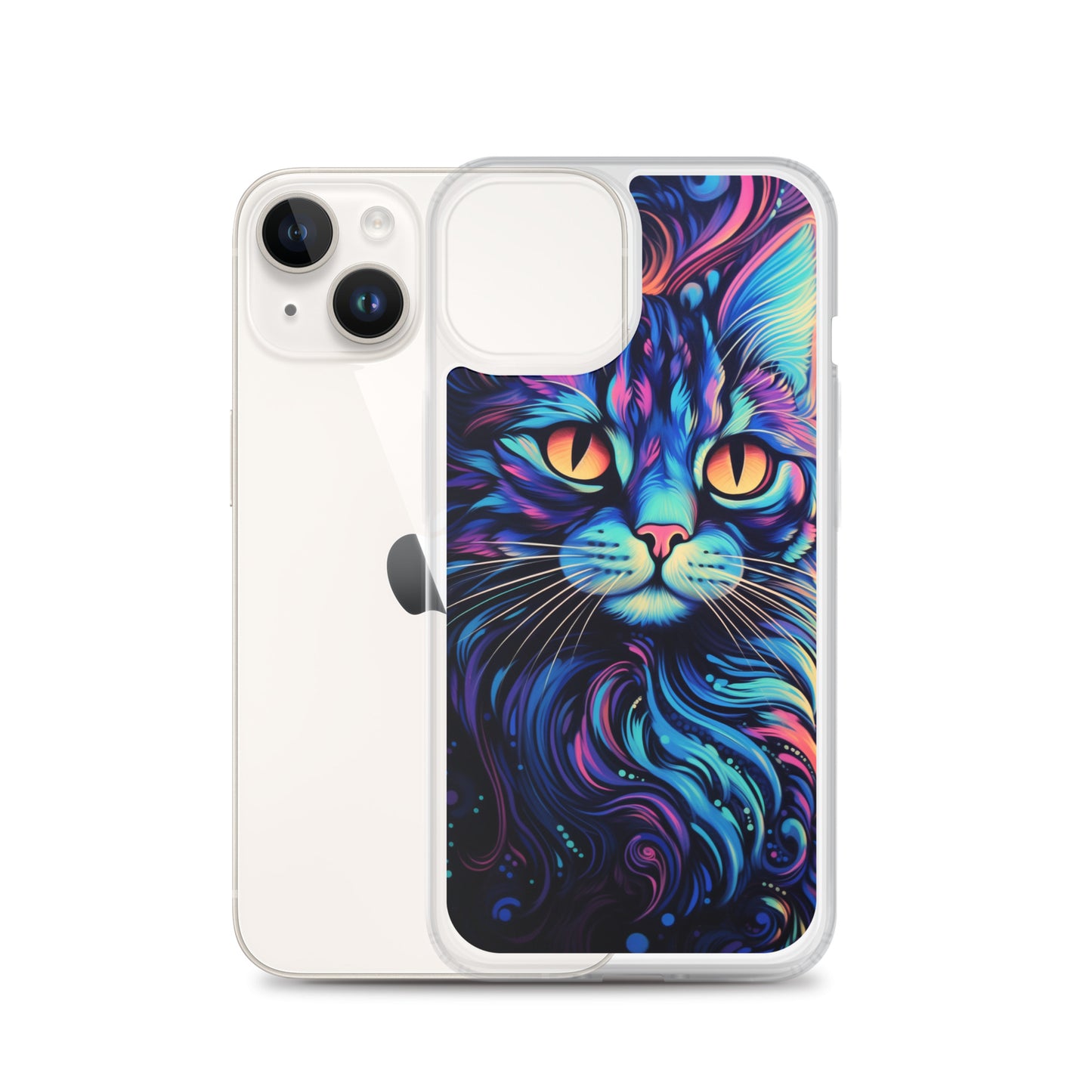 Blacklight Styled Cat iPhone Case