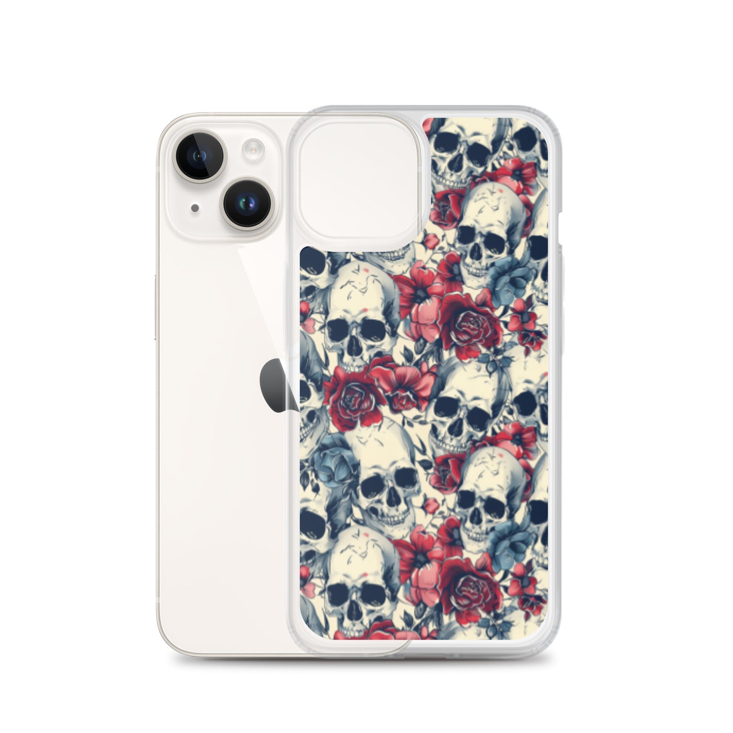 iPhone Case Skulls and Red Roses
