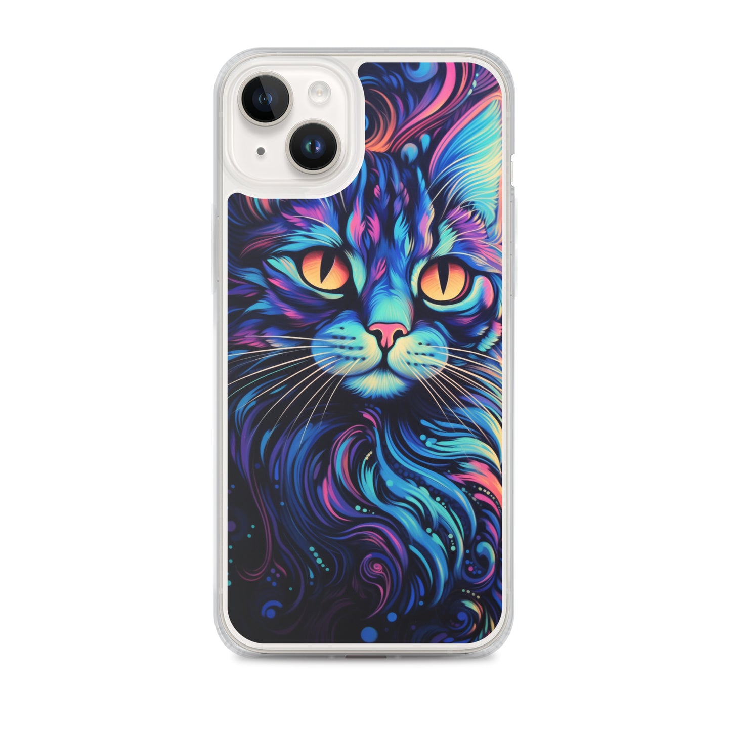 Blacklight Styled Cat iPhone Case